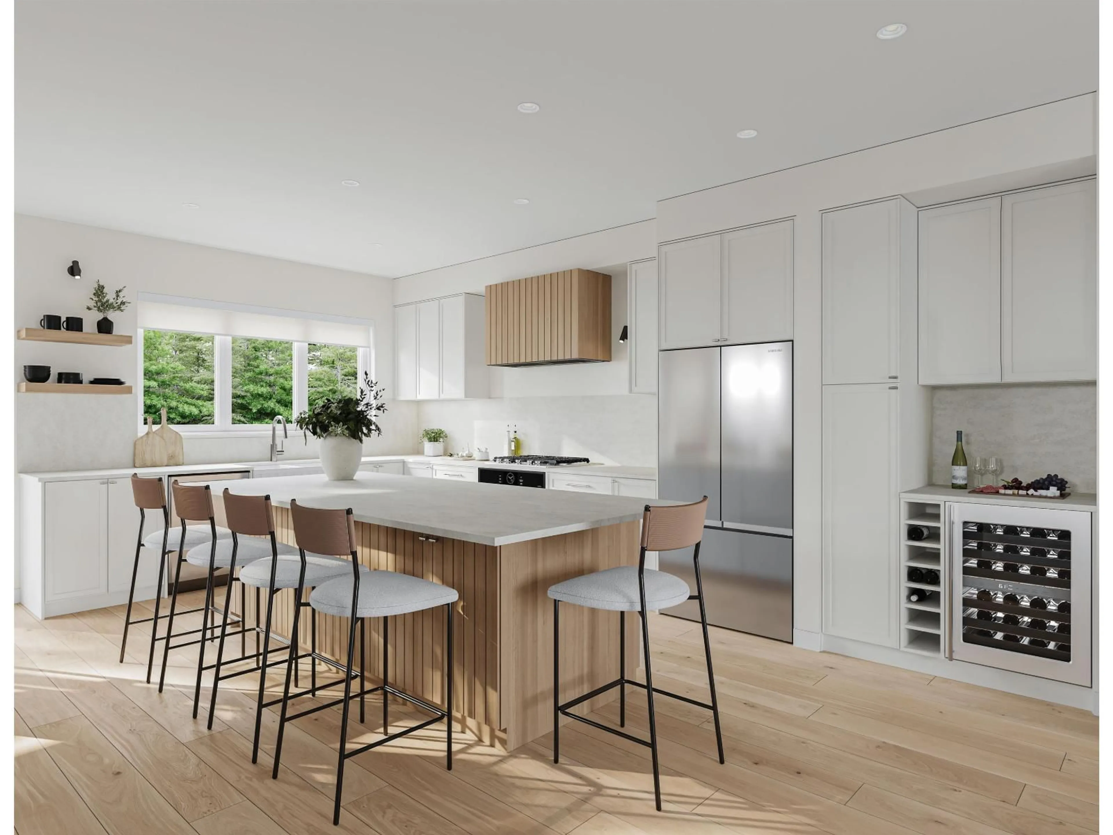 Open concept kitchen, wood/laminate floor for 6 - 6828 208A, Langley British Columbia V2Y2R7