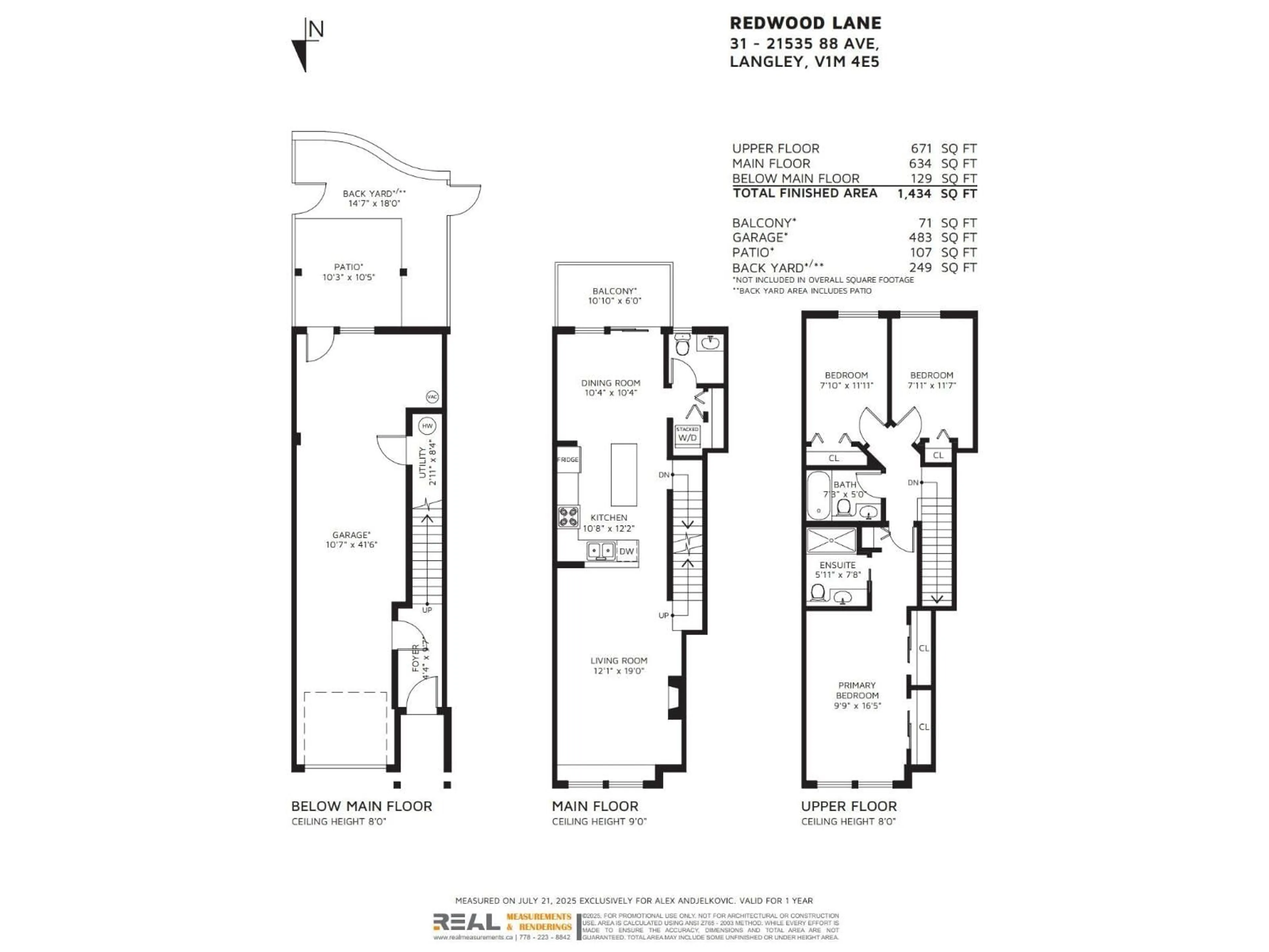 Floor plan for 31 - 21535 88, Langley British Columbia V1M4E5