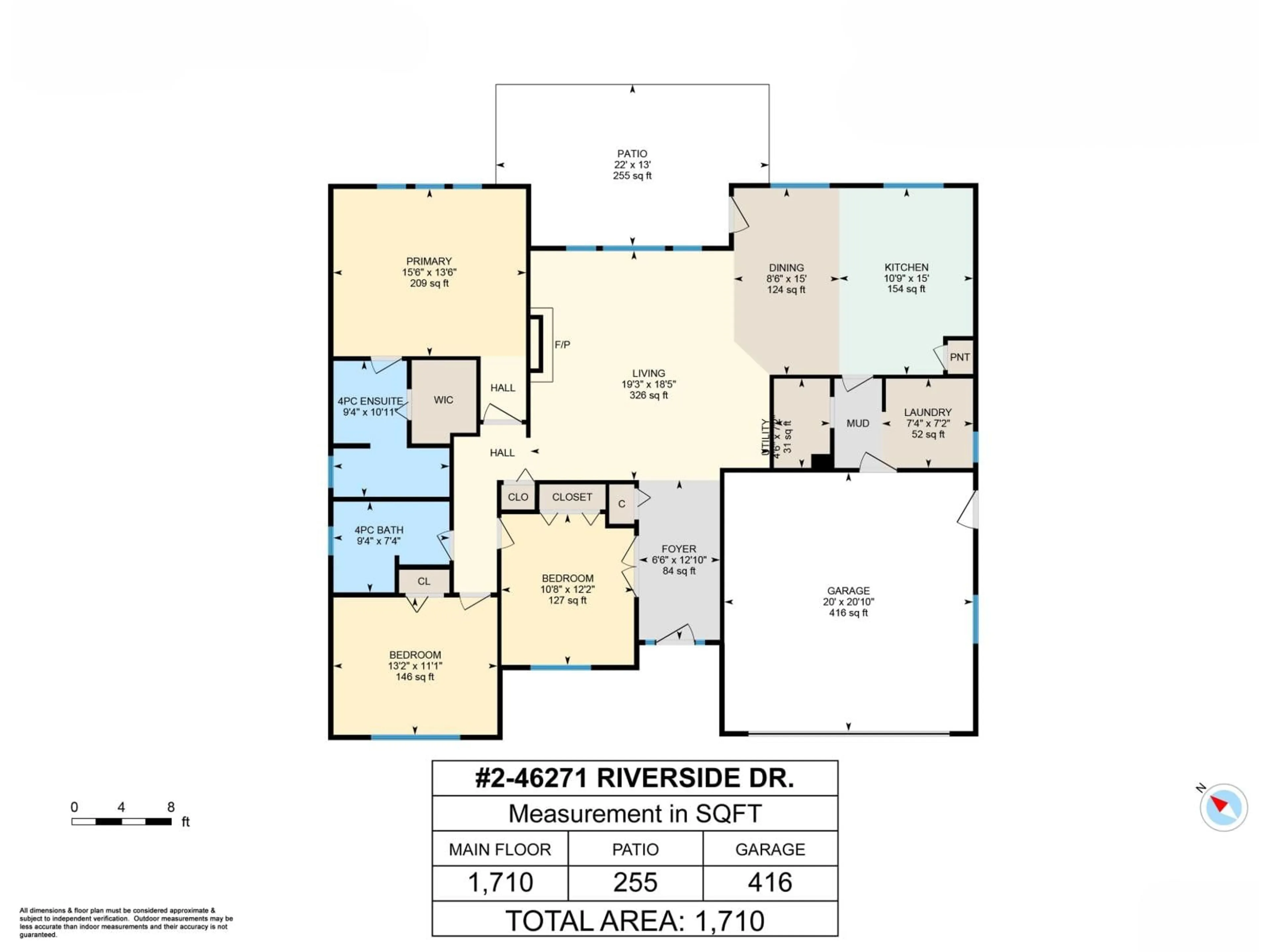 Floor plan for 2 - 46271 RIVERSIDE DRIVE, Chilliwack British Columbia V2P0A2
