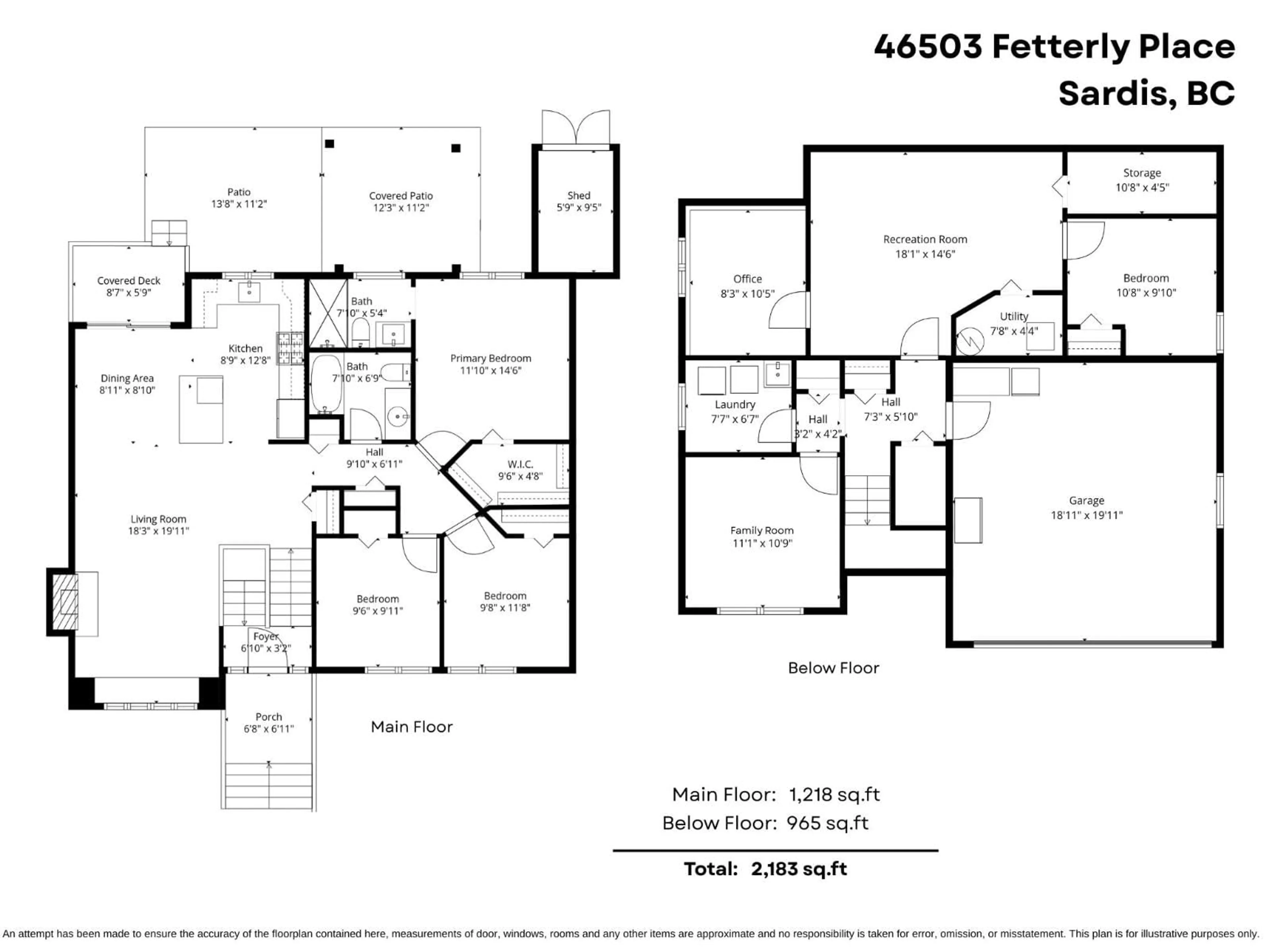 Floor plan for 46503 FETTERLY PLACE, Chilliwack British Columbia V2R5V3