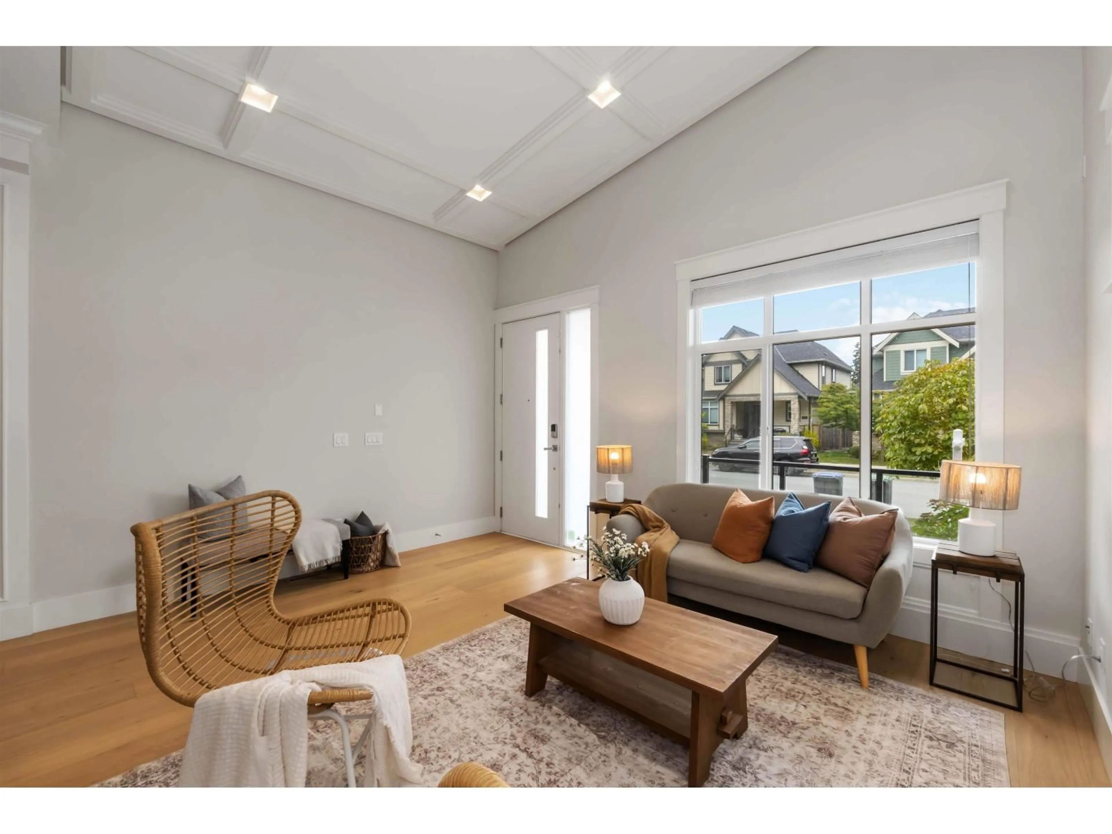 Living room with furniture, wood/laminate floor for 17138 0A, Surrey British Columbia V3Z0Y9