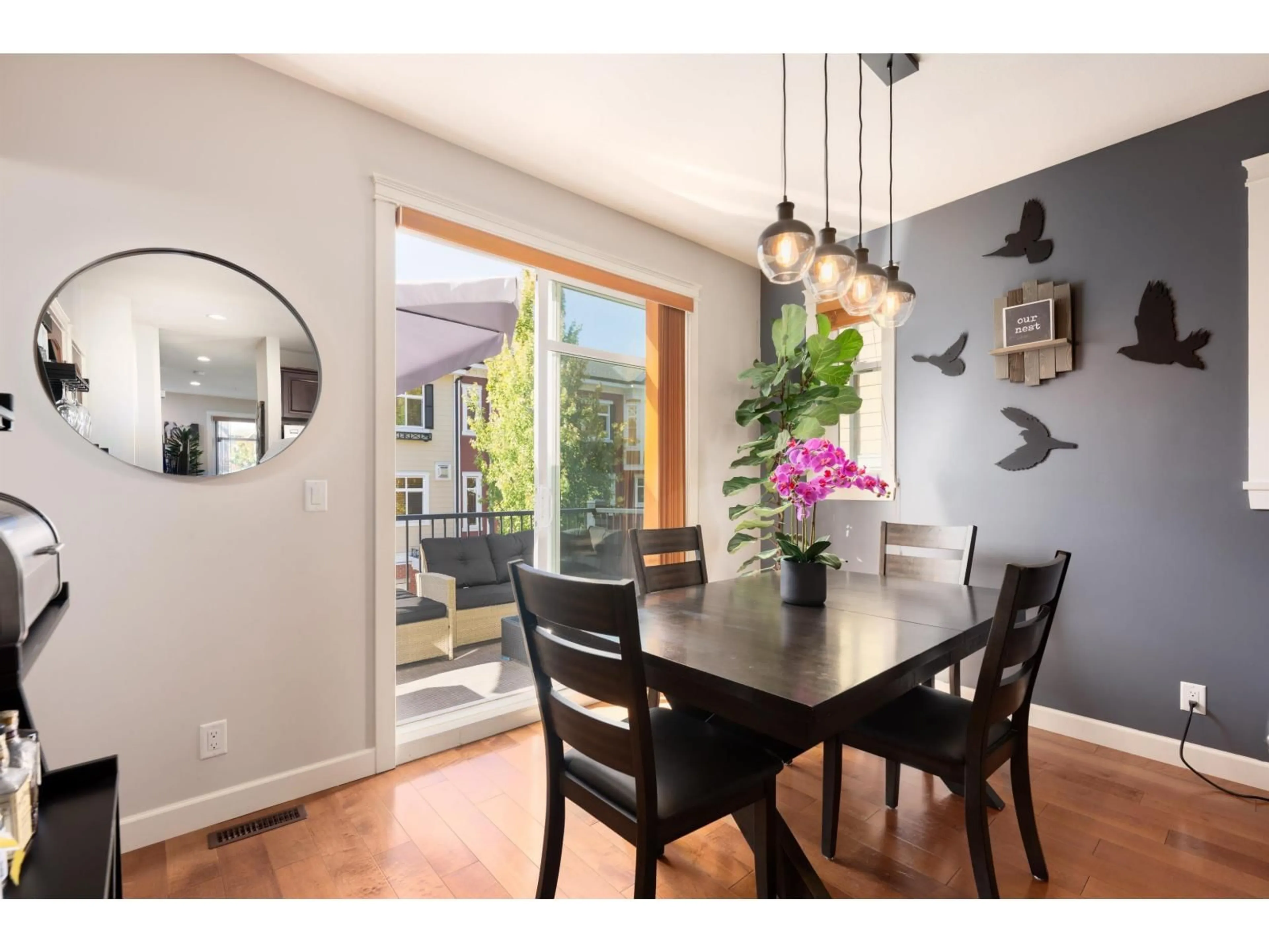 Dining room, wood/laminate floor for 34 - 8068 207, Langley British Columbia V2Y0M9