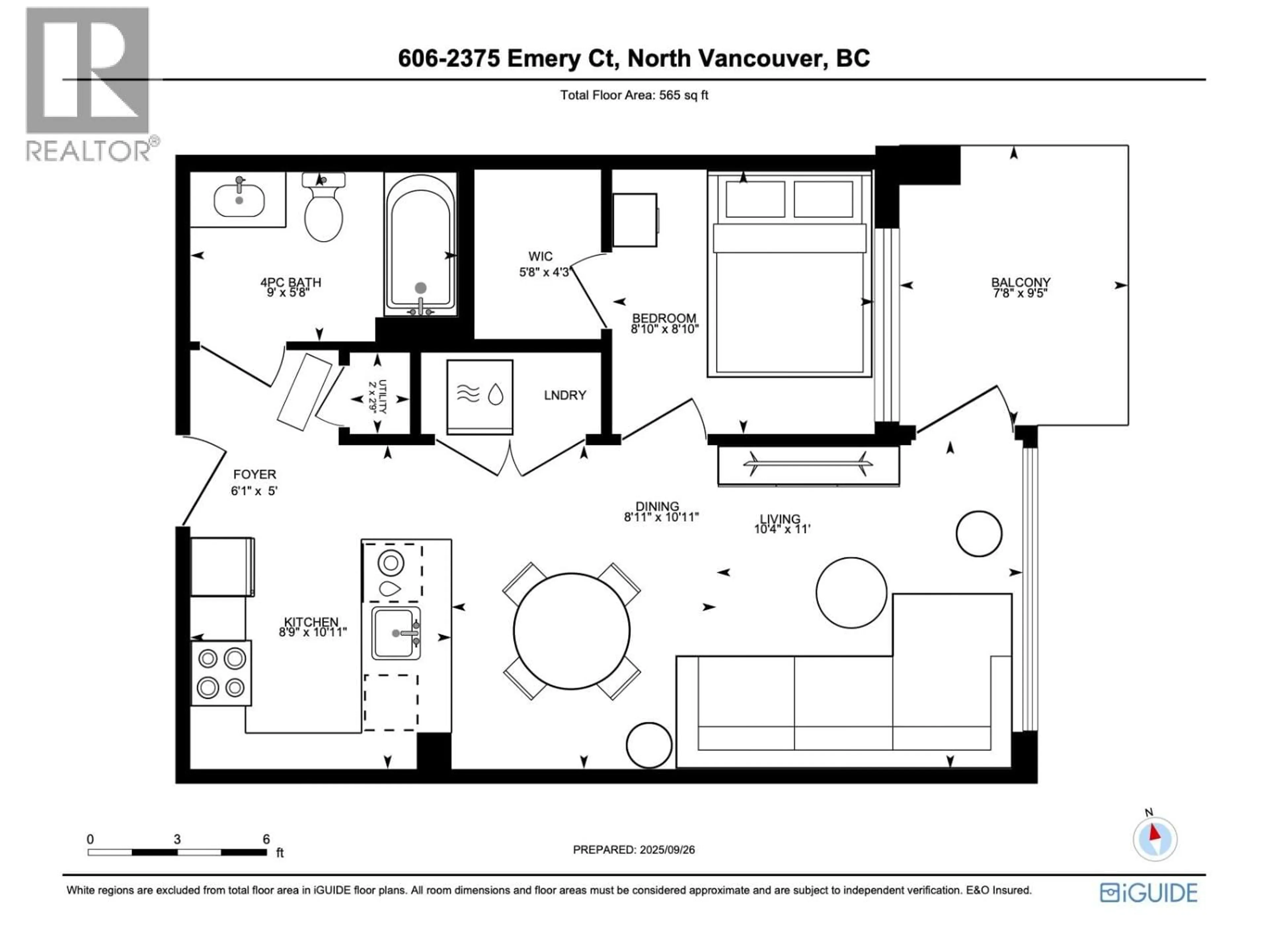 Floor plan for 606 - 2375 EMERY COURT, North Vancouver British Columbia V7J0E8