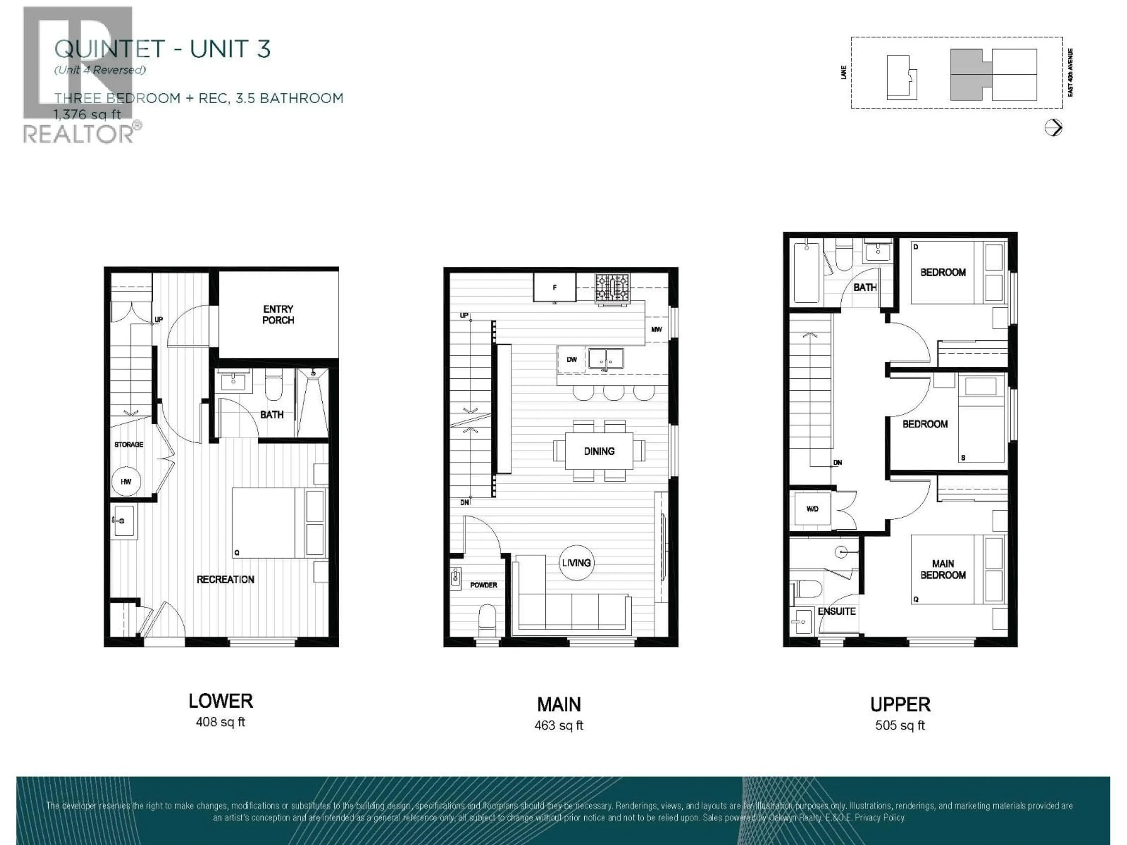 Floor plan for 3 - 2240 40 AVENUE, Vancouver British Columbia V5P1J5