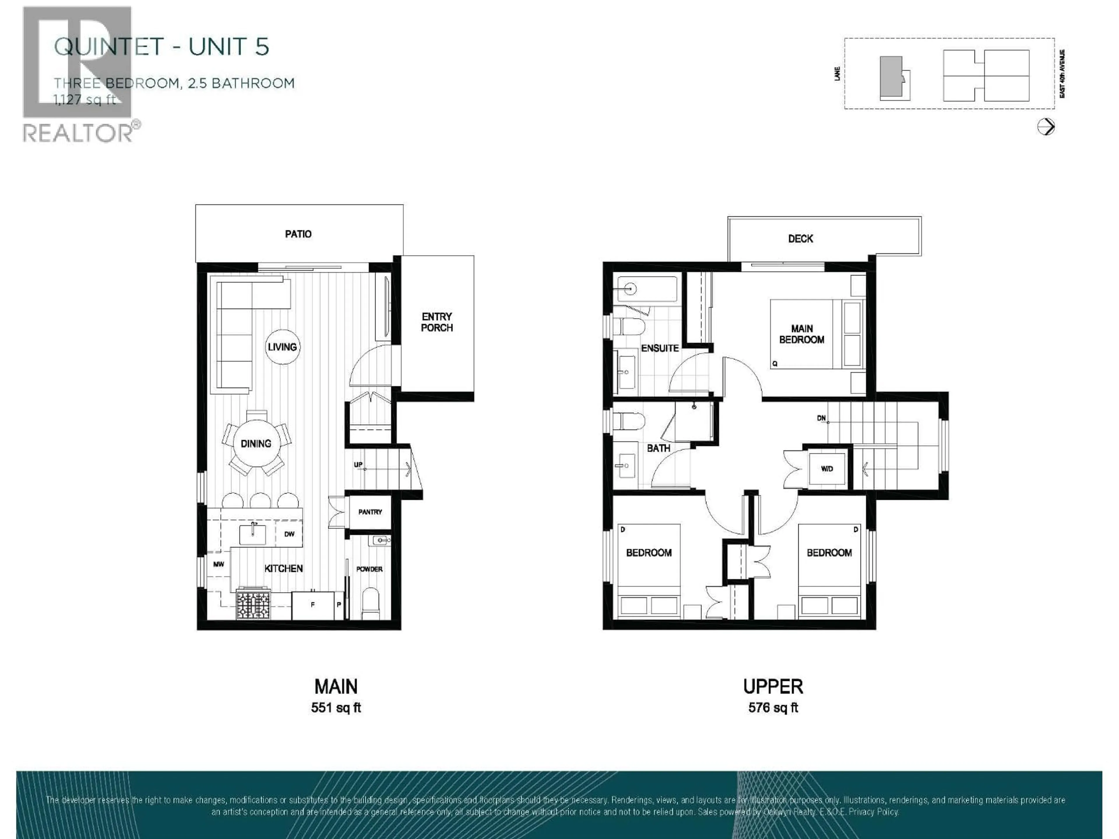Floor plan for 5 - 2240 40 AVENUE, Vancouver British Columbia V5P1J5