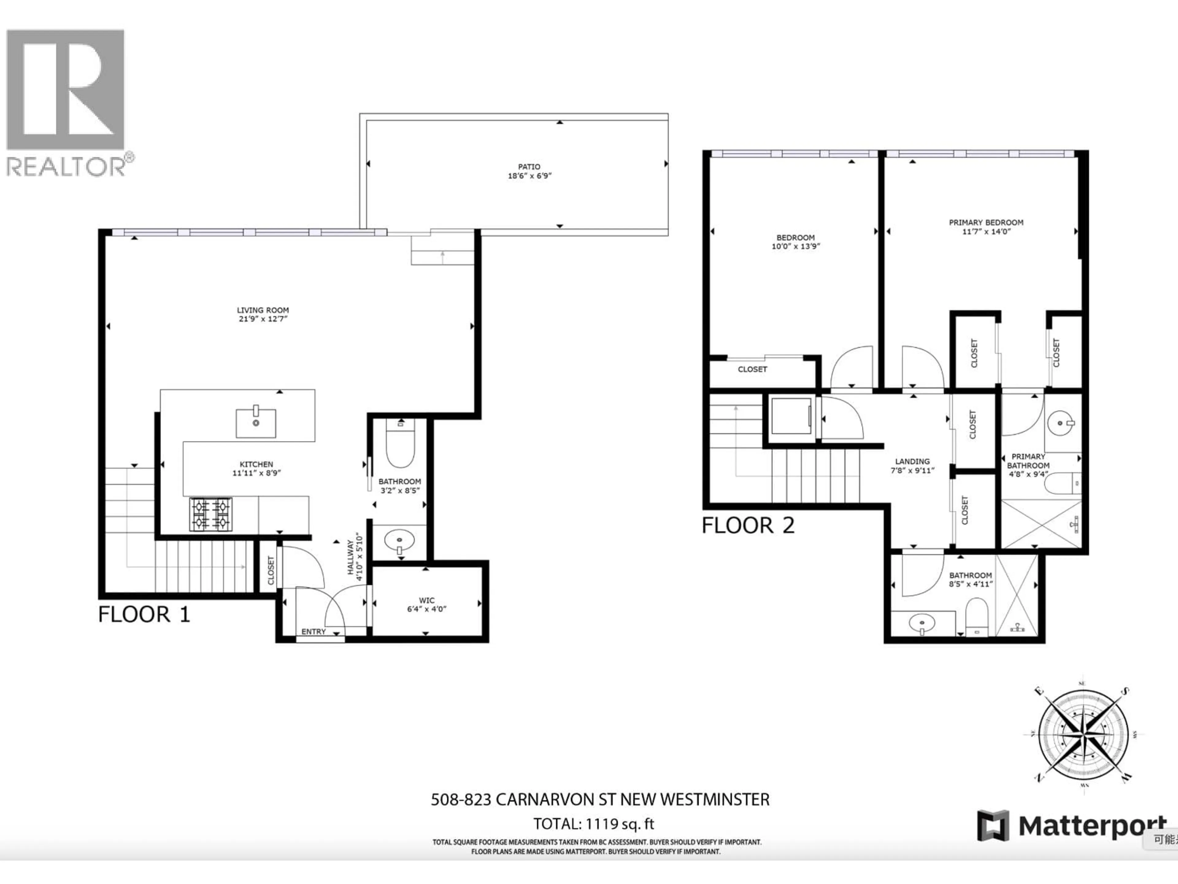 Floor plan for 508 - 823 CARNARVON STREET, New Westminster British Columbia V3M0N5