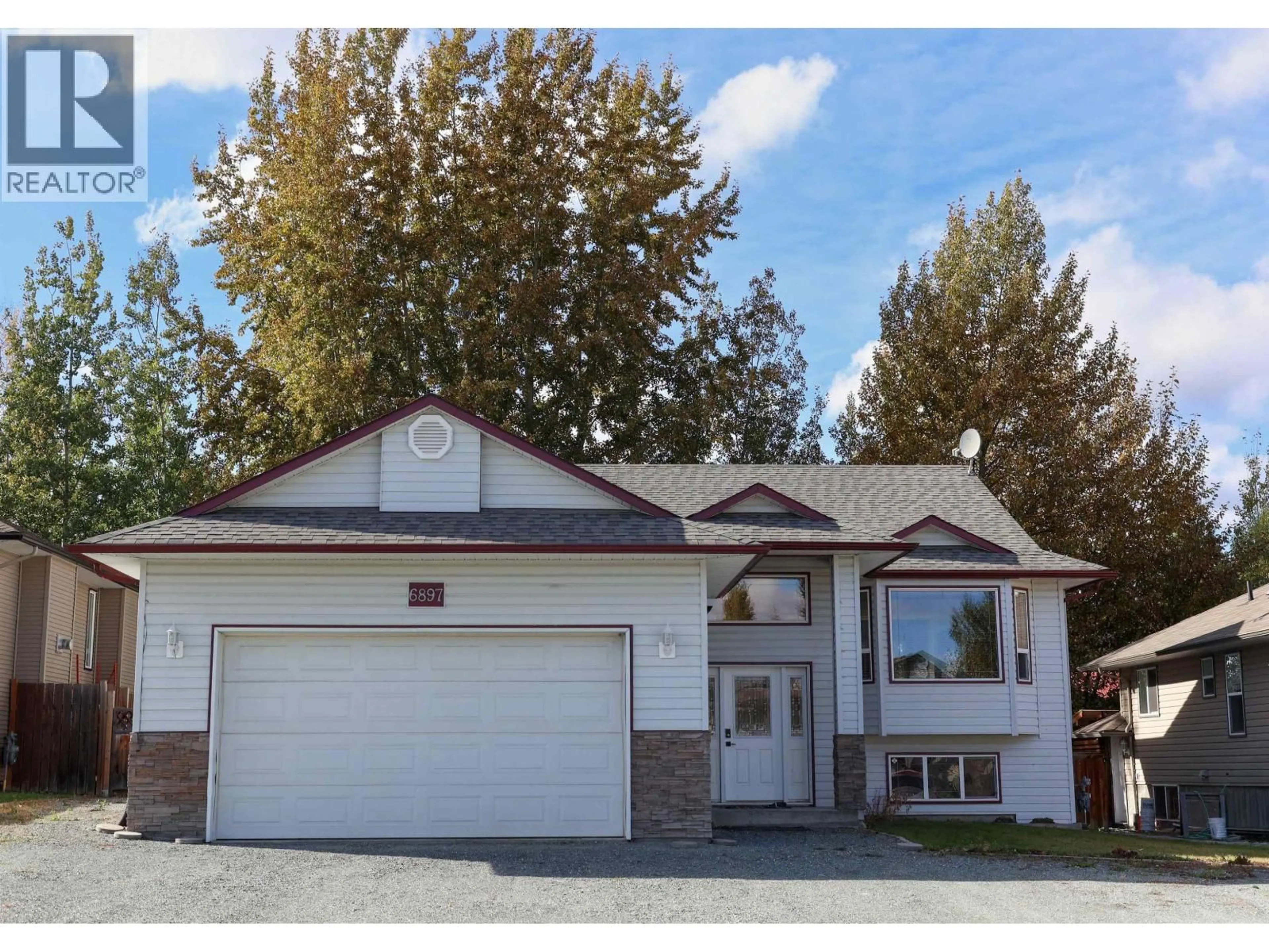 Home with vinyl exterior material, street for 6897 EUGENE ROAD, Prince George British Columbia V2N5P6