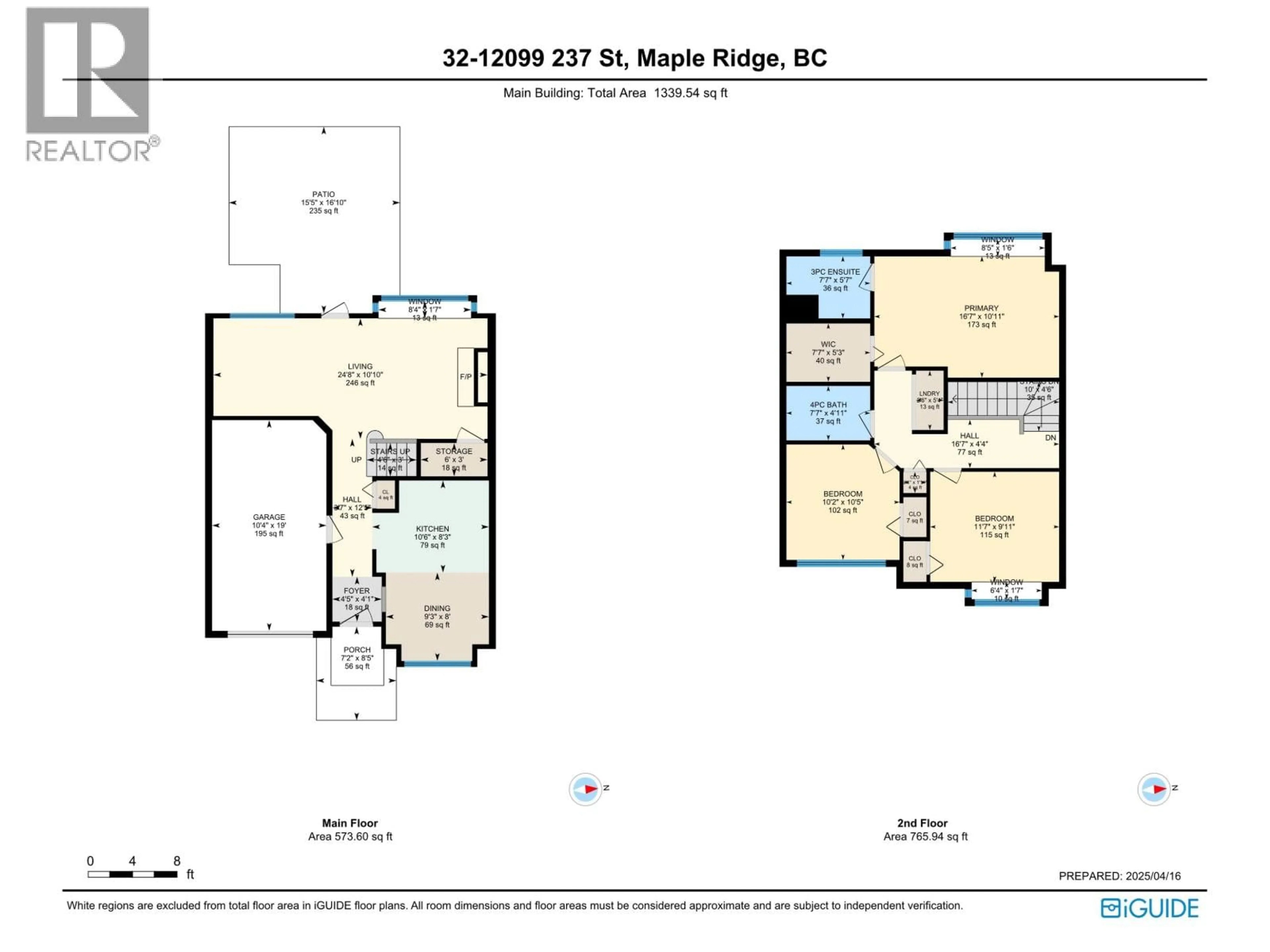 Floor plan for 32 - 12099 237 STREET, Maple Ridge British Columbia V4R2C3