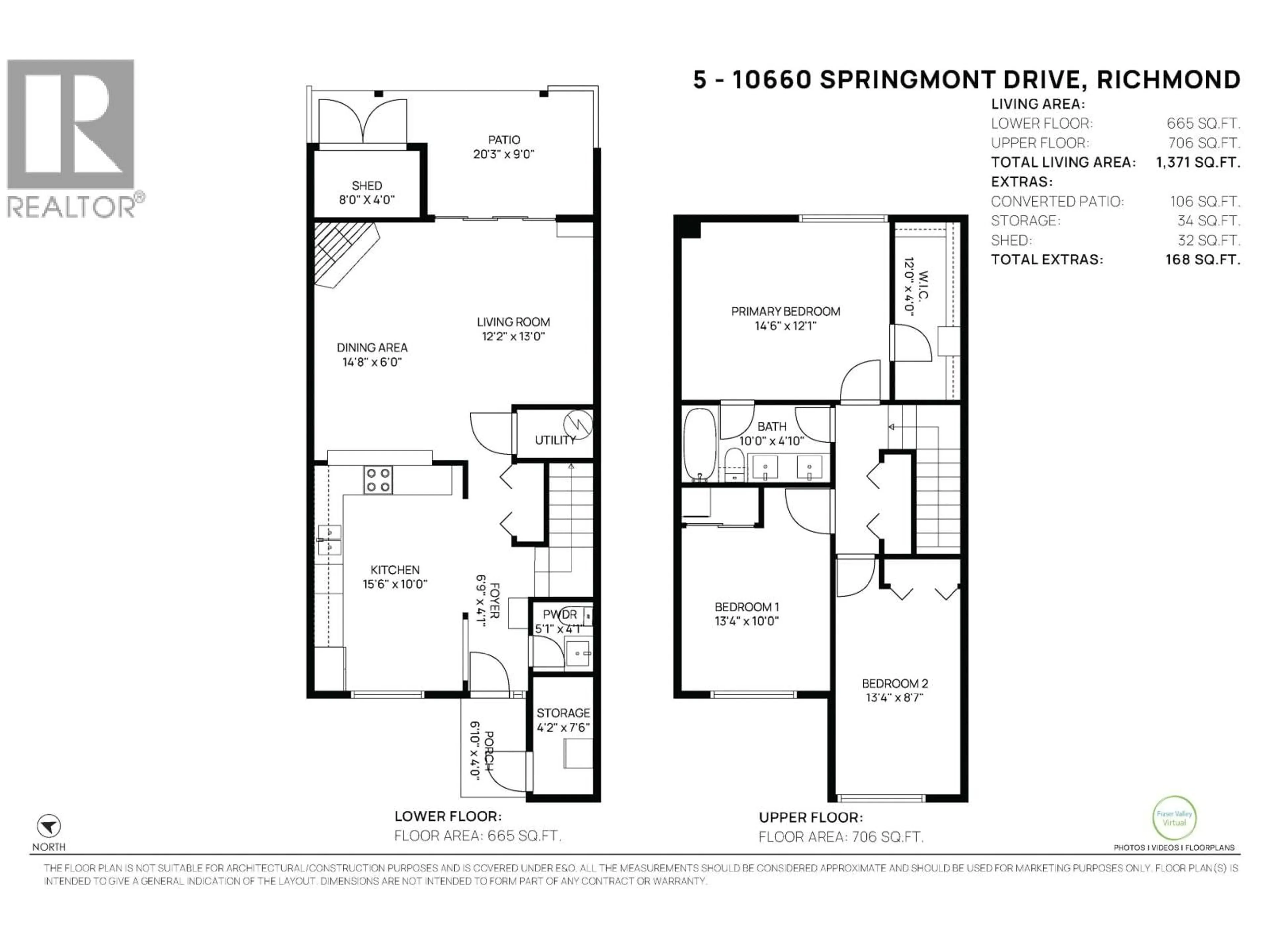 Floor plan for 5 - 10660 SPRINGMONT DRIVE, Richmond British Columbia V7E1W1