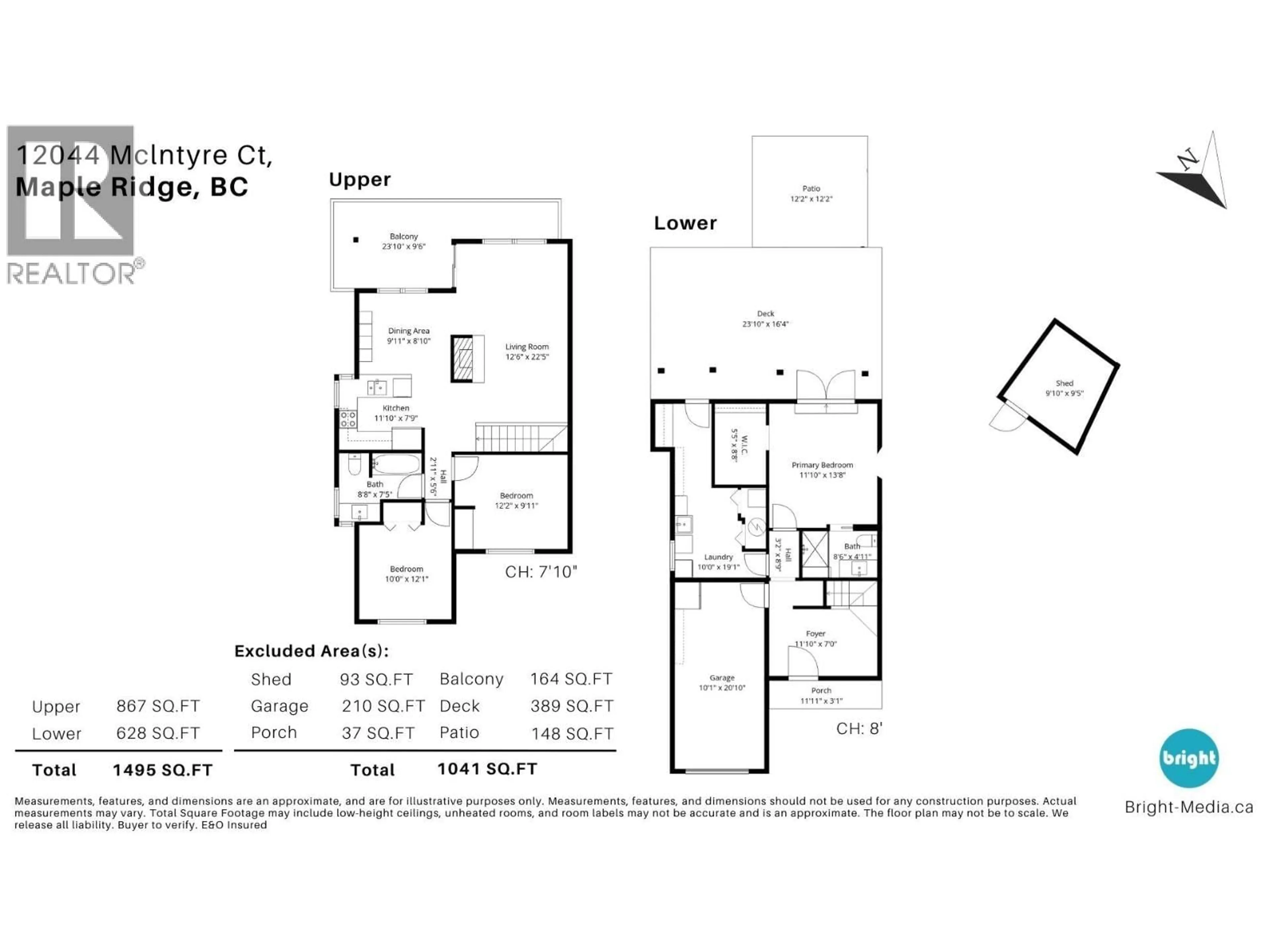 Floor plan for 12044 MCINTYRE COURT, Maple Ridge British Columbia V2X8M8