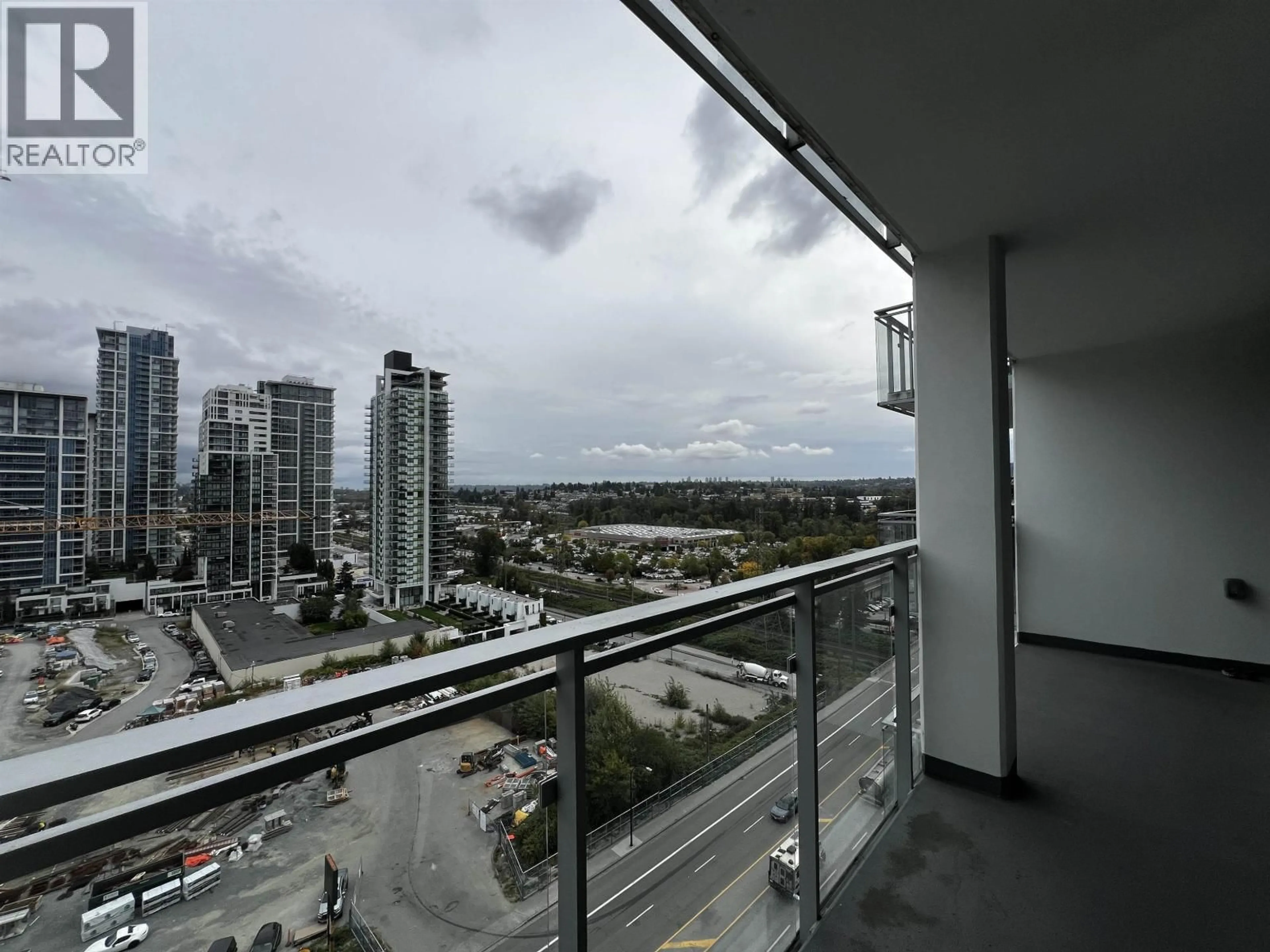 Balcony in the apartment, city buildings view from balcony for 1303 - 4488 JUNEAU STREET, Burnaby British Columbia V5C0M4
