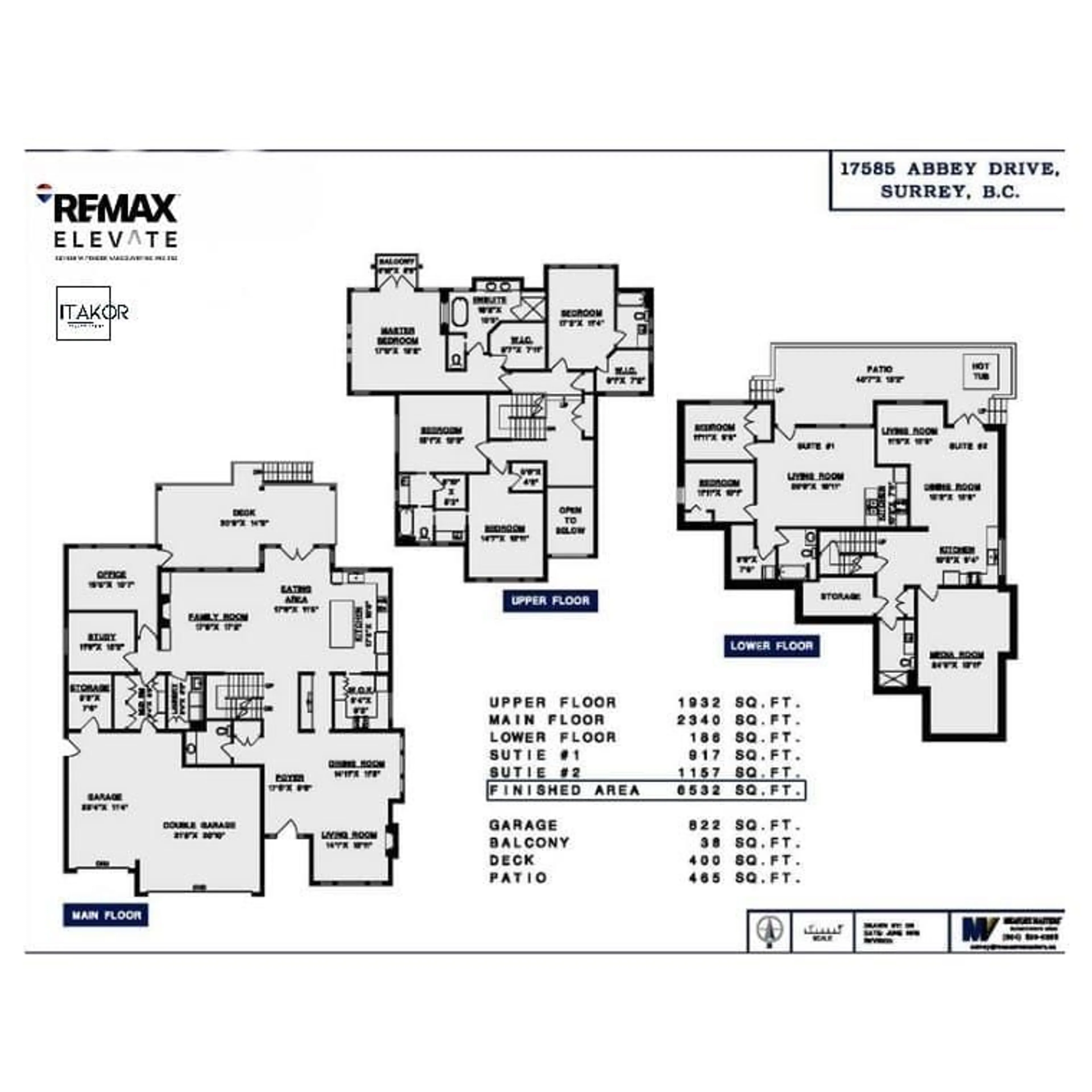Floor plan for 17585 ABBEY, Surrey British Columbia V4N4H2