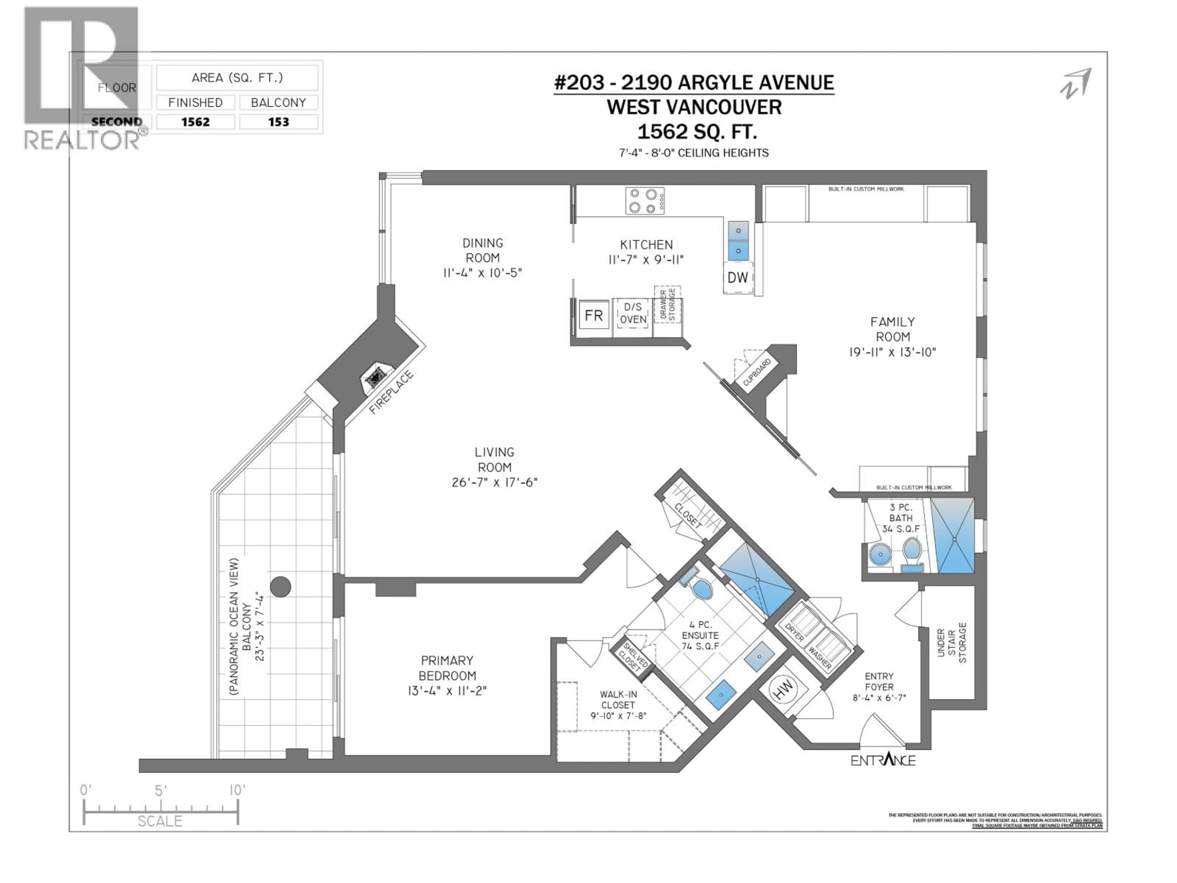 Floor plan for 203 - 2190 ARGYLE AVENUE, West Vancouver British Columbia V7V1A4
