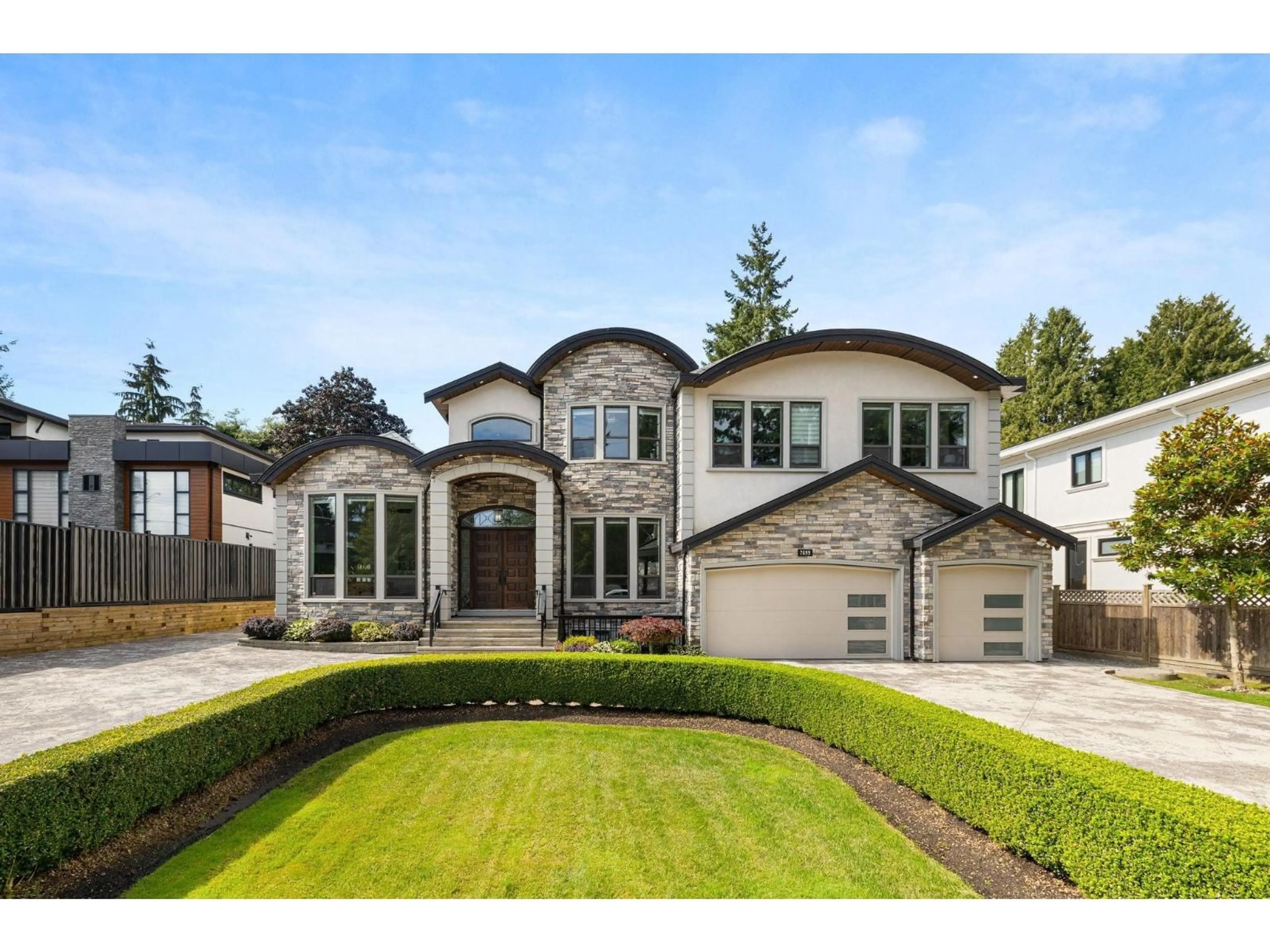 Home with brick exterior material, street for 7699 148, Surrey British Columbia V3S3E9