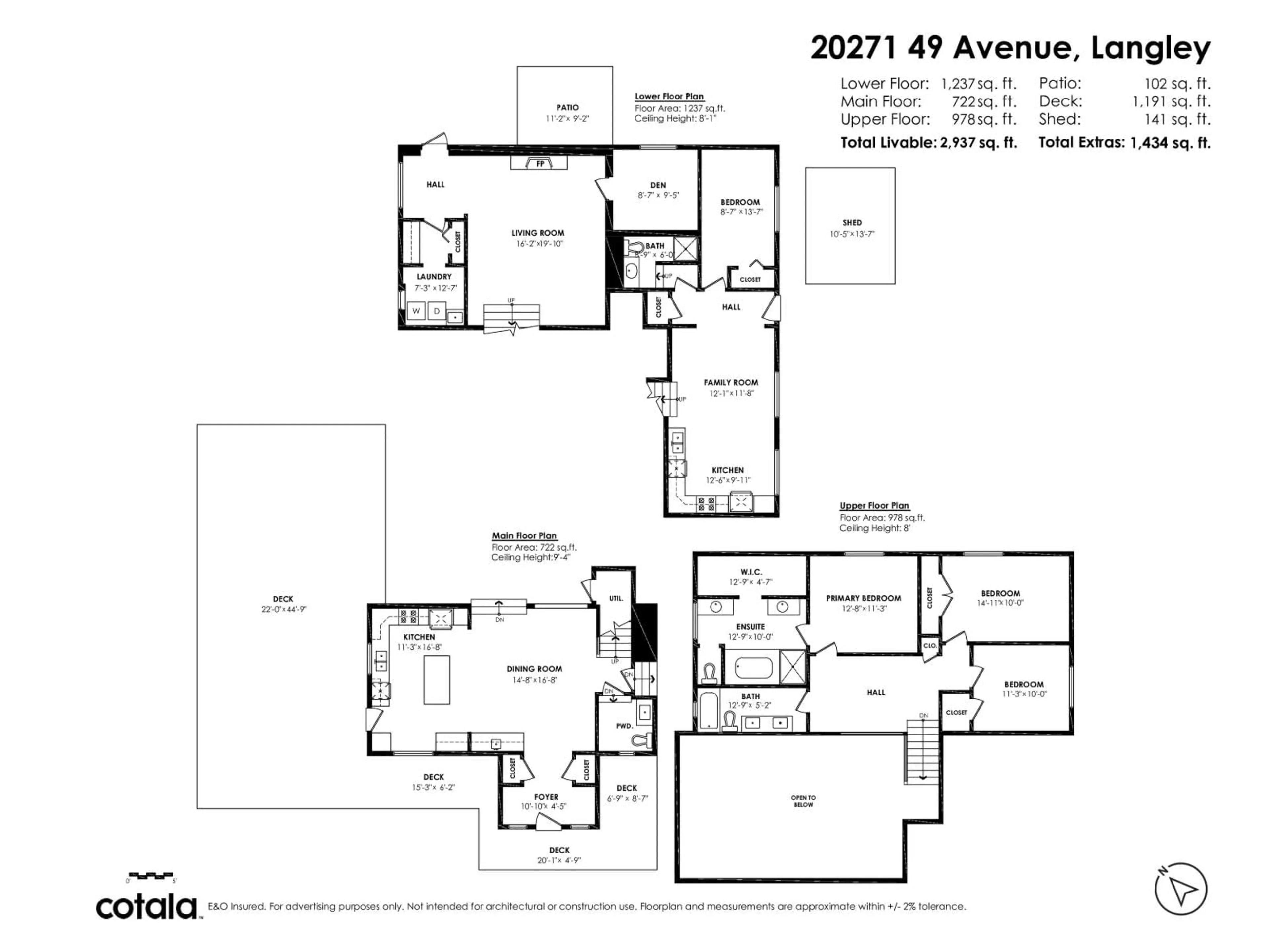 Floor plan for 20271 49, Langley British Columbia V3A6W9