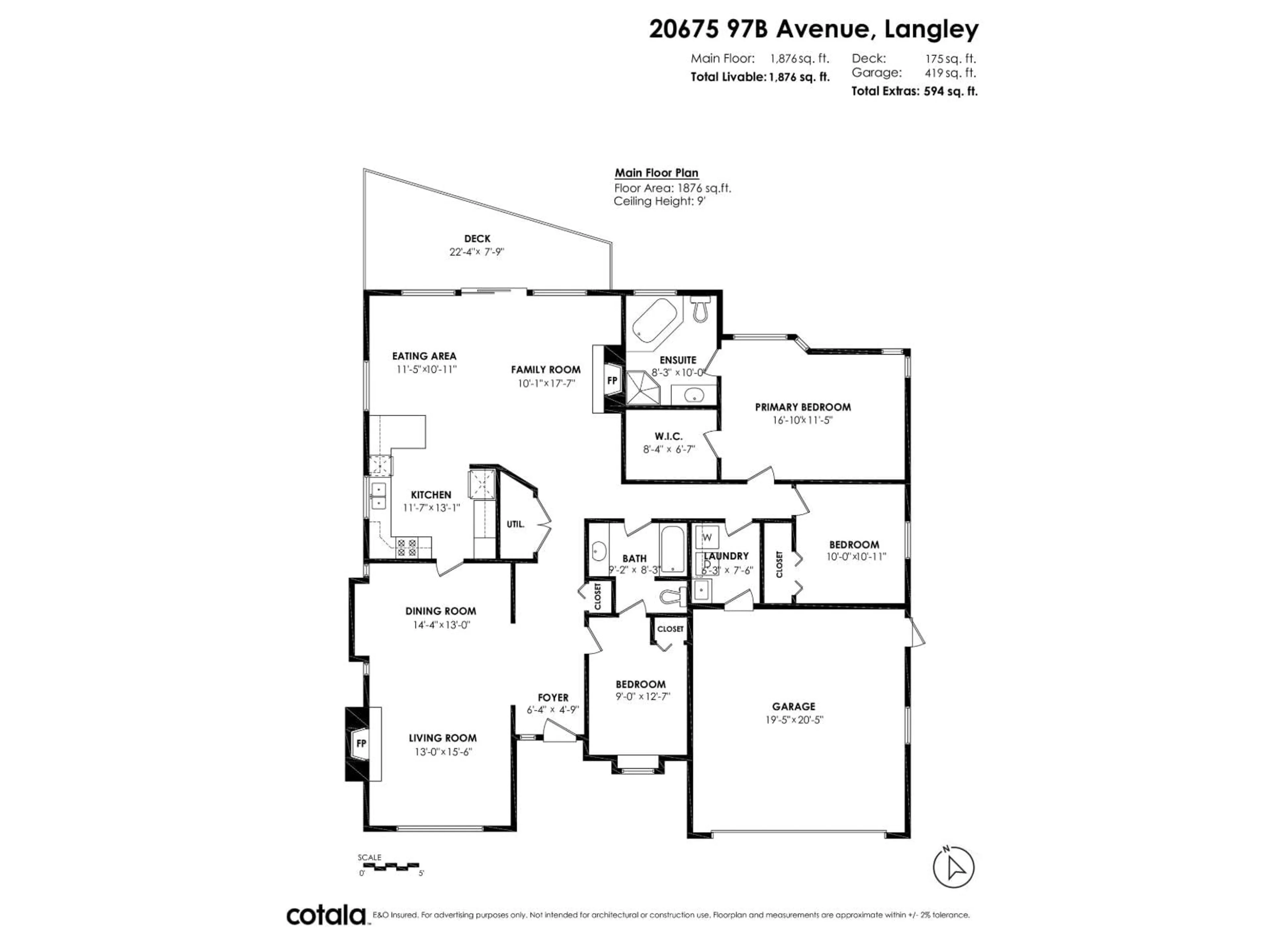 Floor plan for 20675 97B, Langley British Columbia V1M3Y3