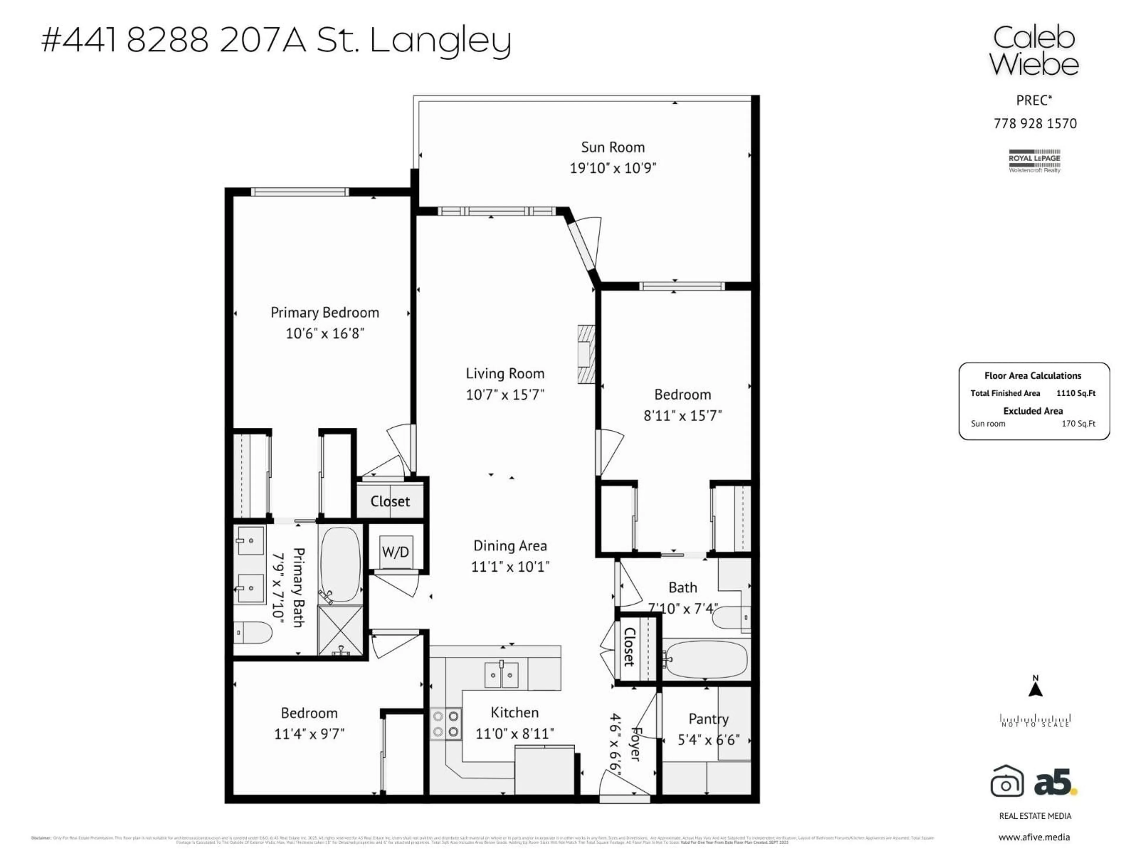 Floor plan for 441 - 8288 207A, Langley British Columbia V2Y0L2