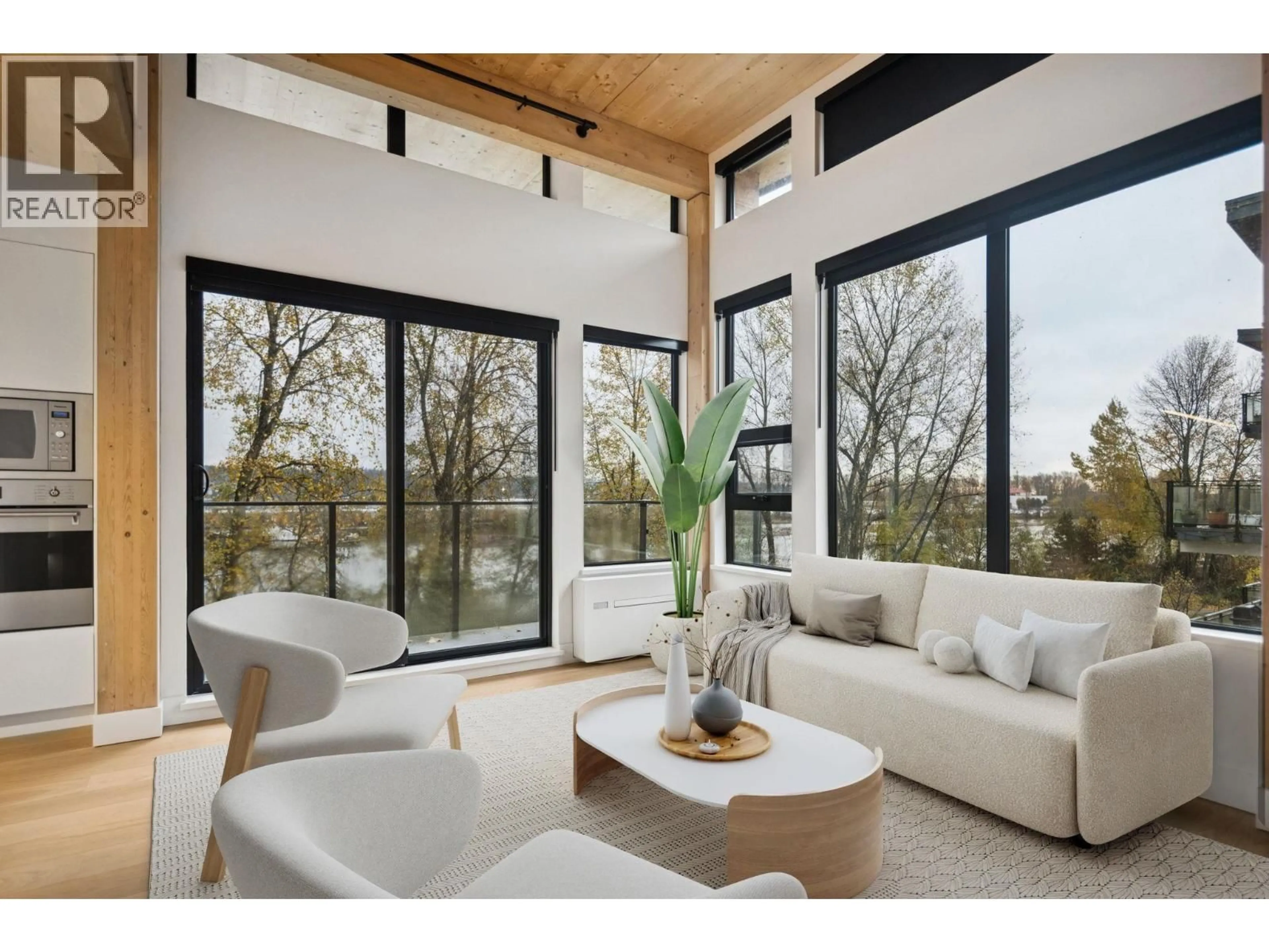 Living room with furniture, wood/laminate floor for 403 - 310 SALTER STREET, New Westminster British Columbia V3M0N7