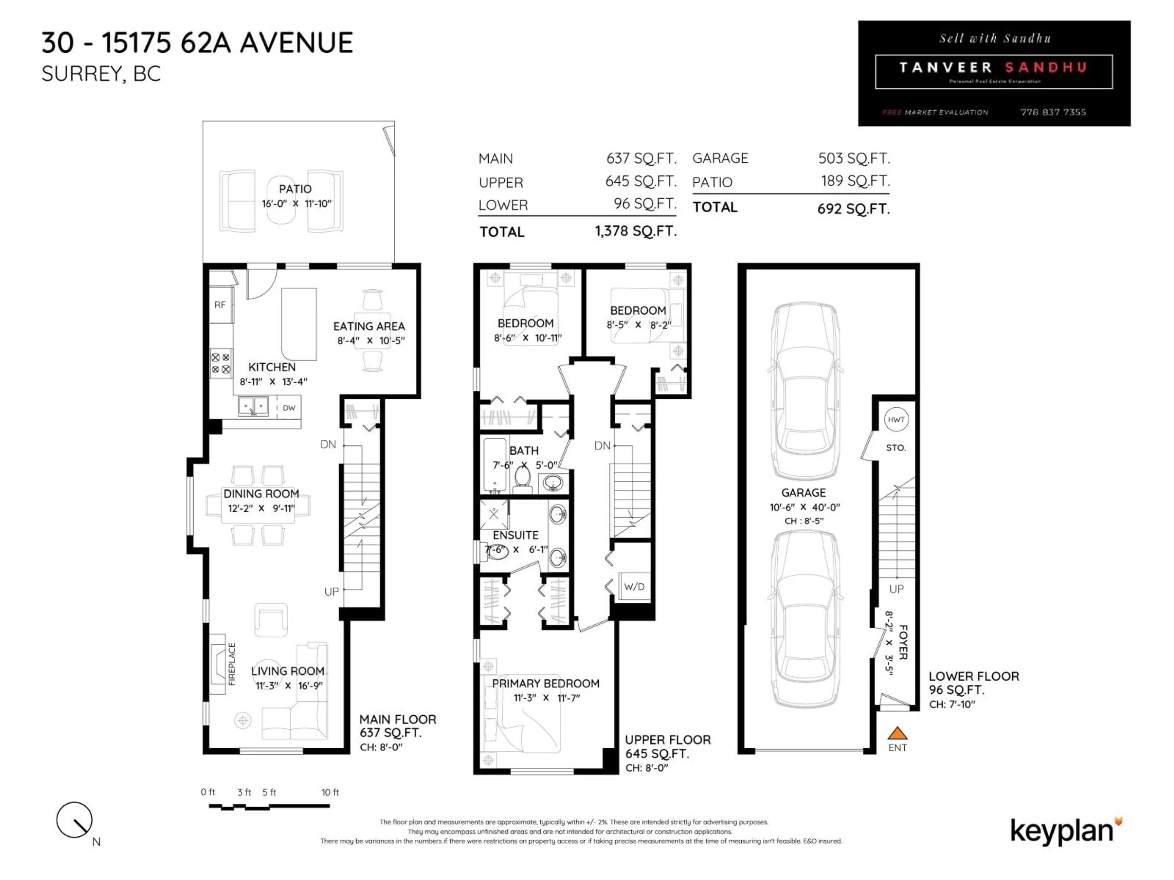 Floor plan for 30 - 15175 62A, Surrey British Columbia V3S1X1