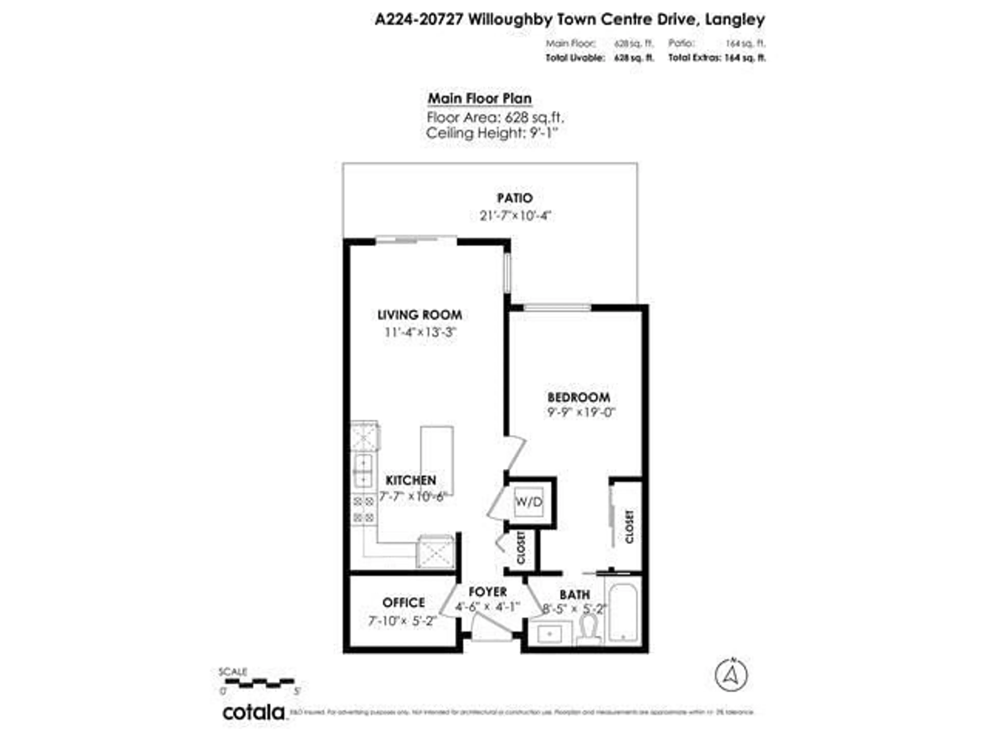 Floor plan for A224 - 20727 WILLOUGHBY TOWN CENTRE, Langley British Columbia V2Y3N1