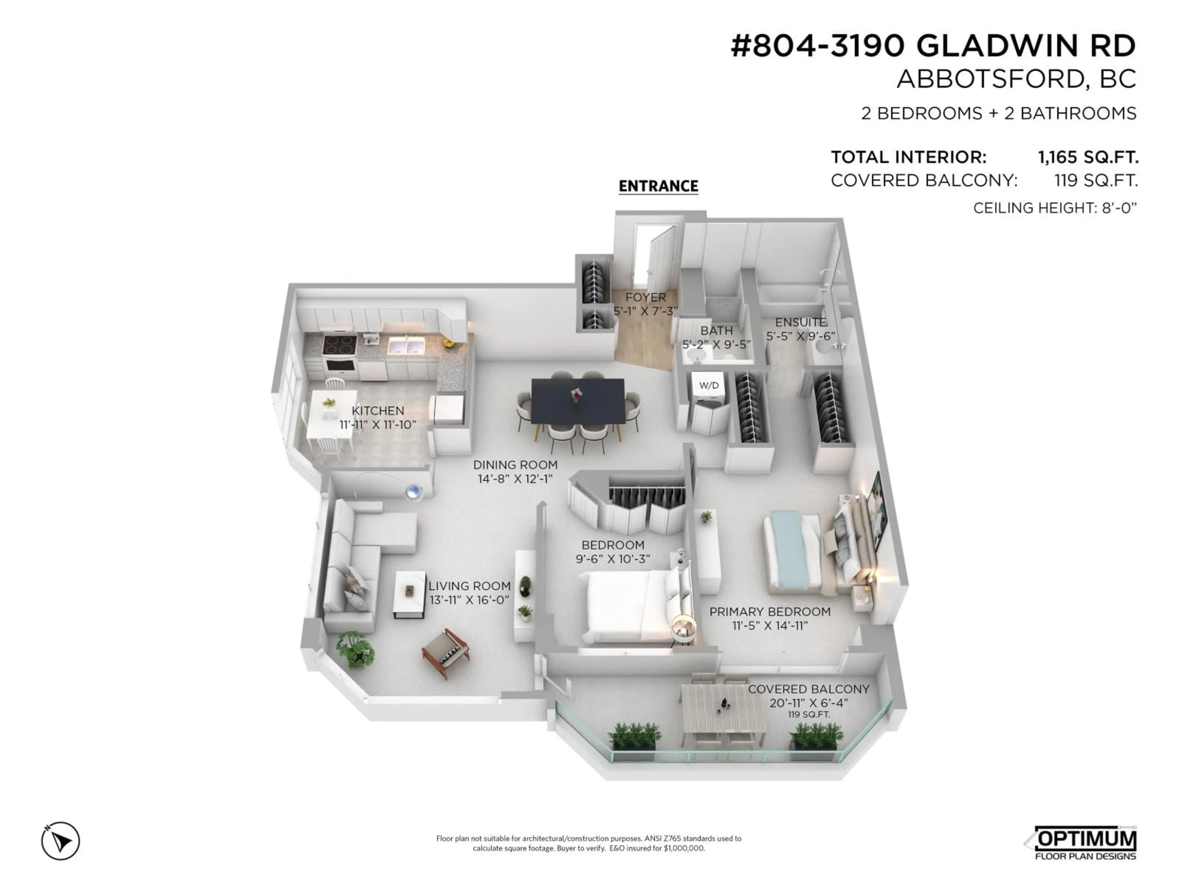 Floor plan for 804 - 3190 GLADWIN, Abbotsford British Columbia V2T5T2