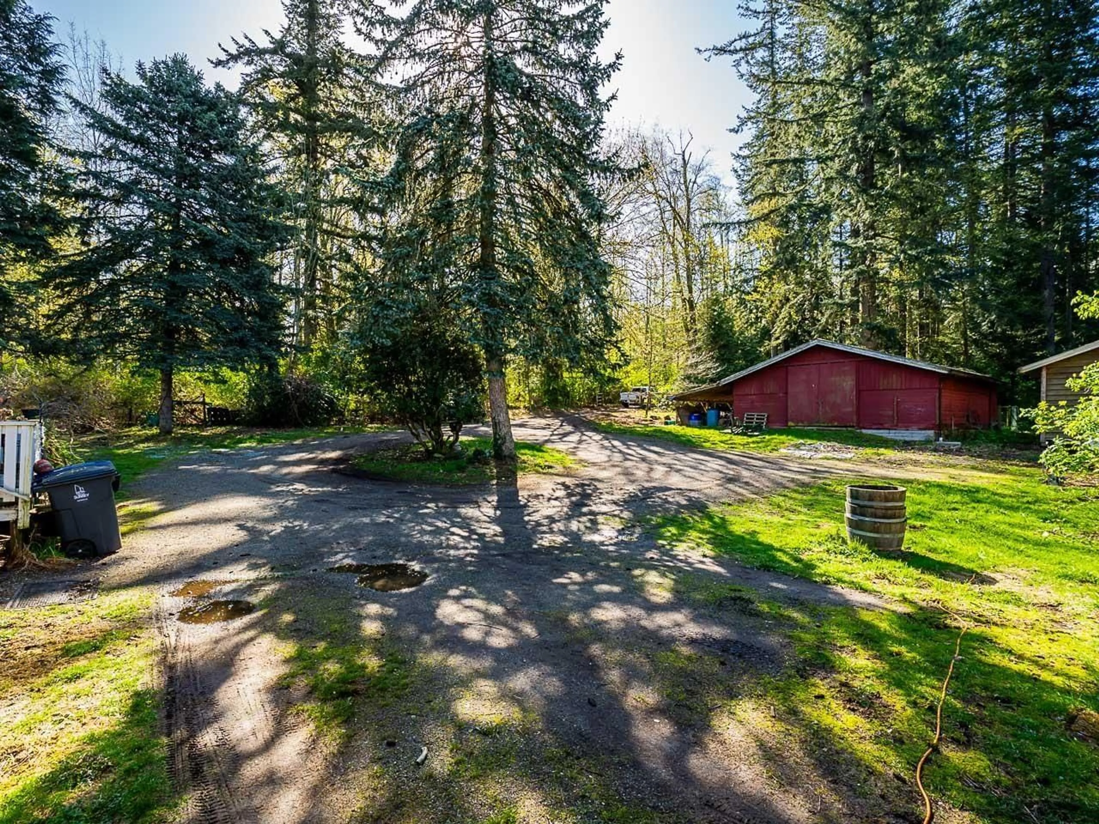 A pic from outside/outdoor area/front of a property/back of a property/a pic from drone, forest/trees view for 18495 0, Surrey British Columbia V3Z9R9
