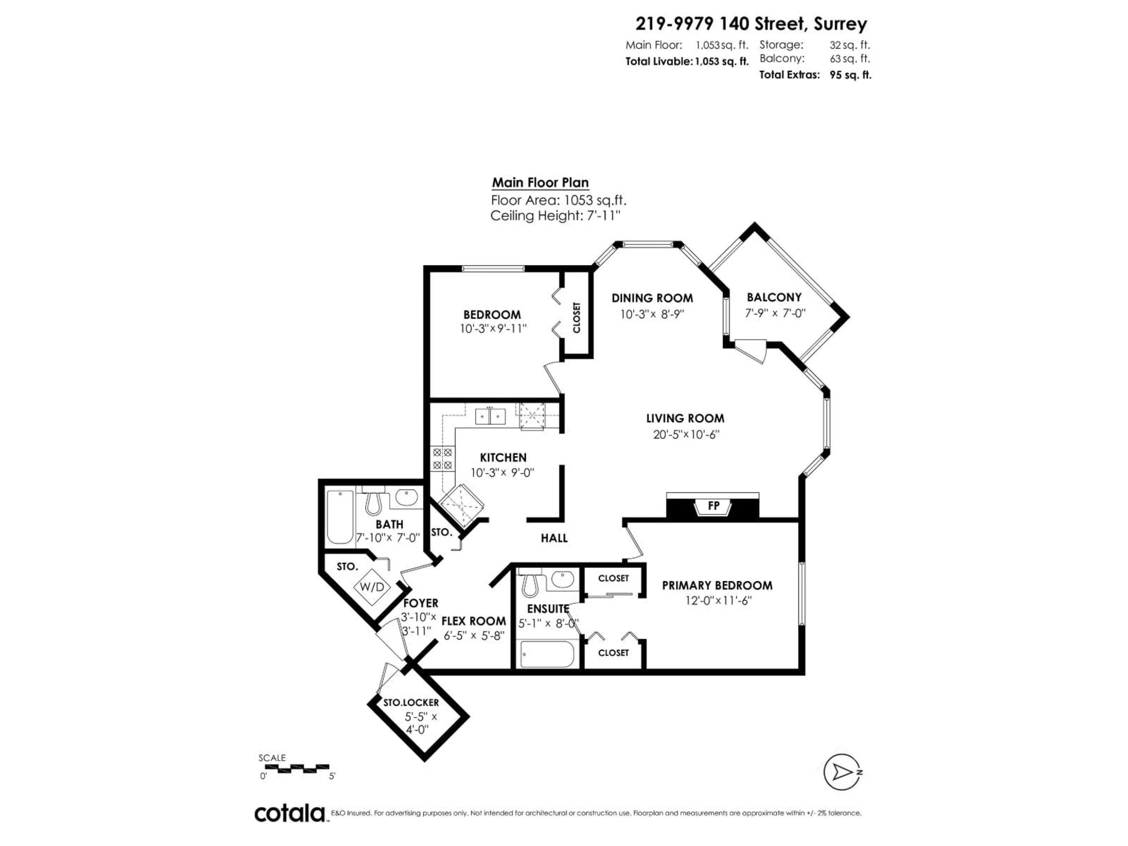 Floor plan for 219 - 9979 140, Surrey British Columbia V3T5W2