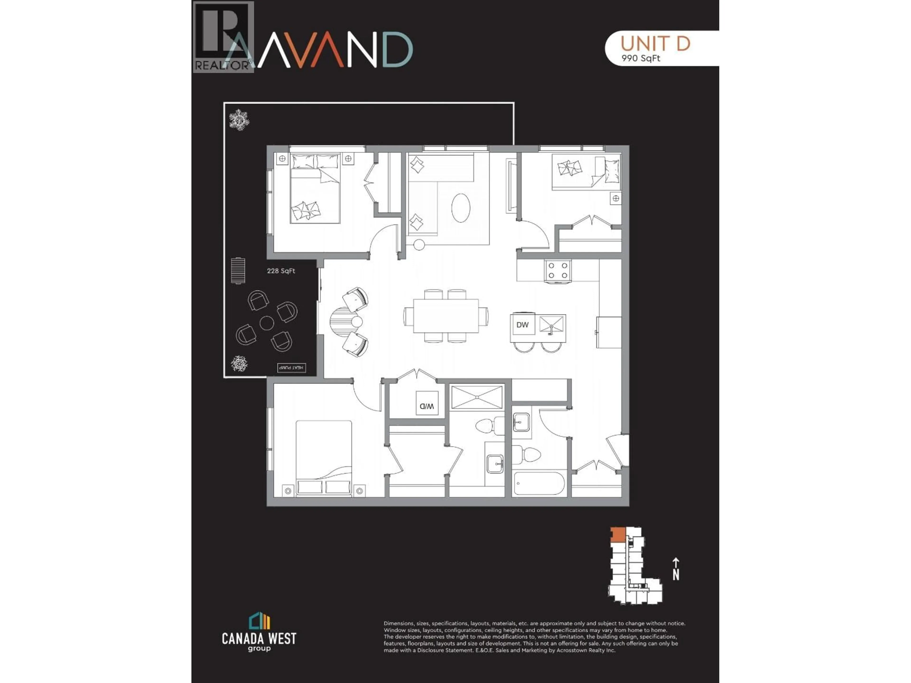 Floor plan for 206 - 623 KEMSLEY AVENUE, Coquitlam British Columbia V3J3Z4