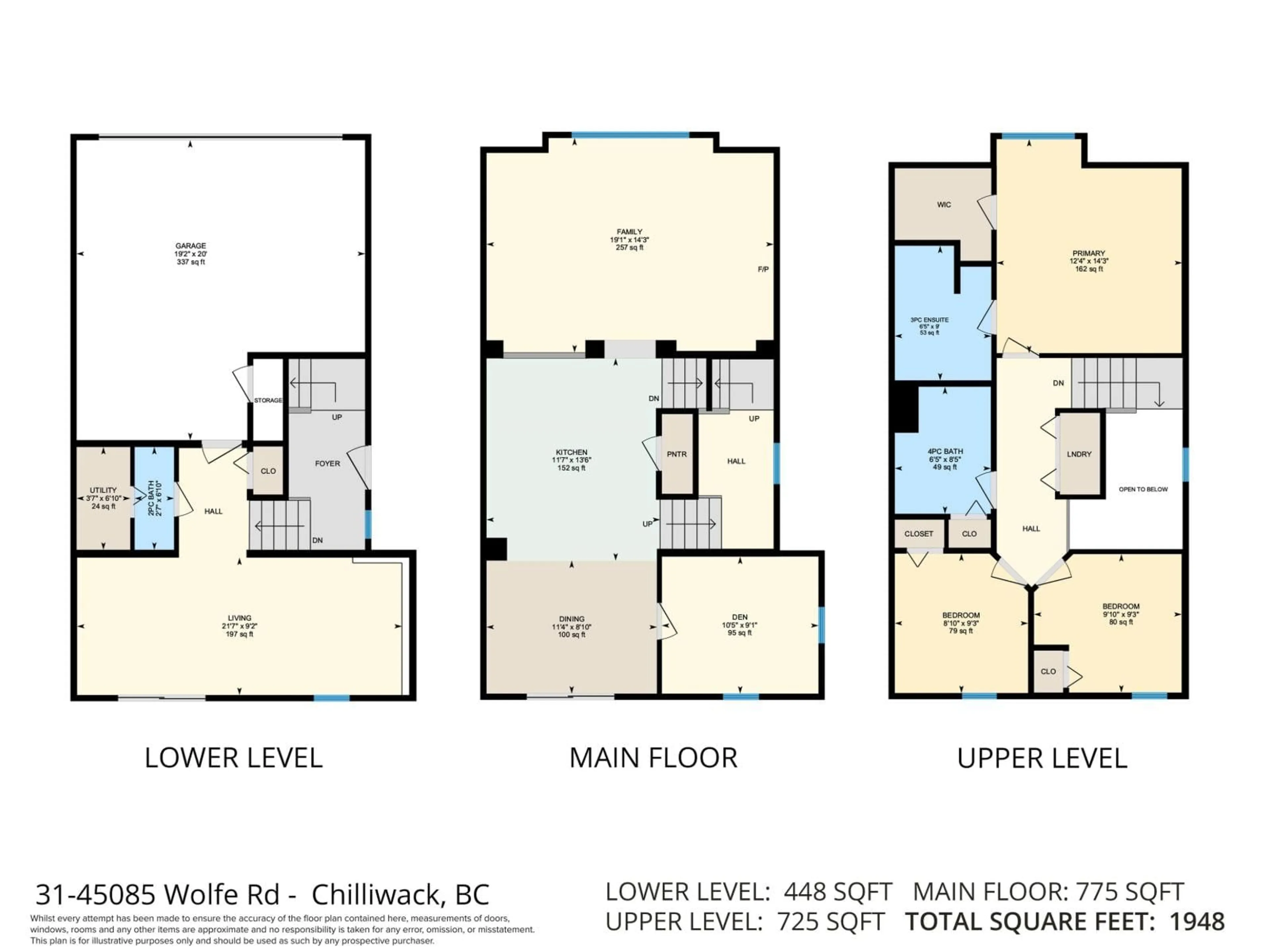 Floor plan for 31 - 45085 WOLFE ROAD, Chilliwack British Columbia V2P0C5