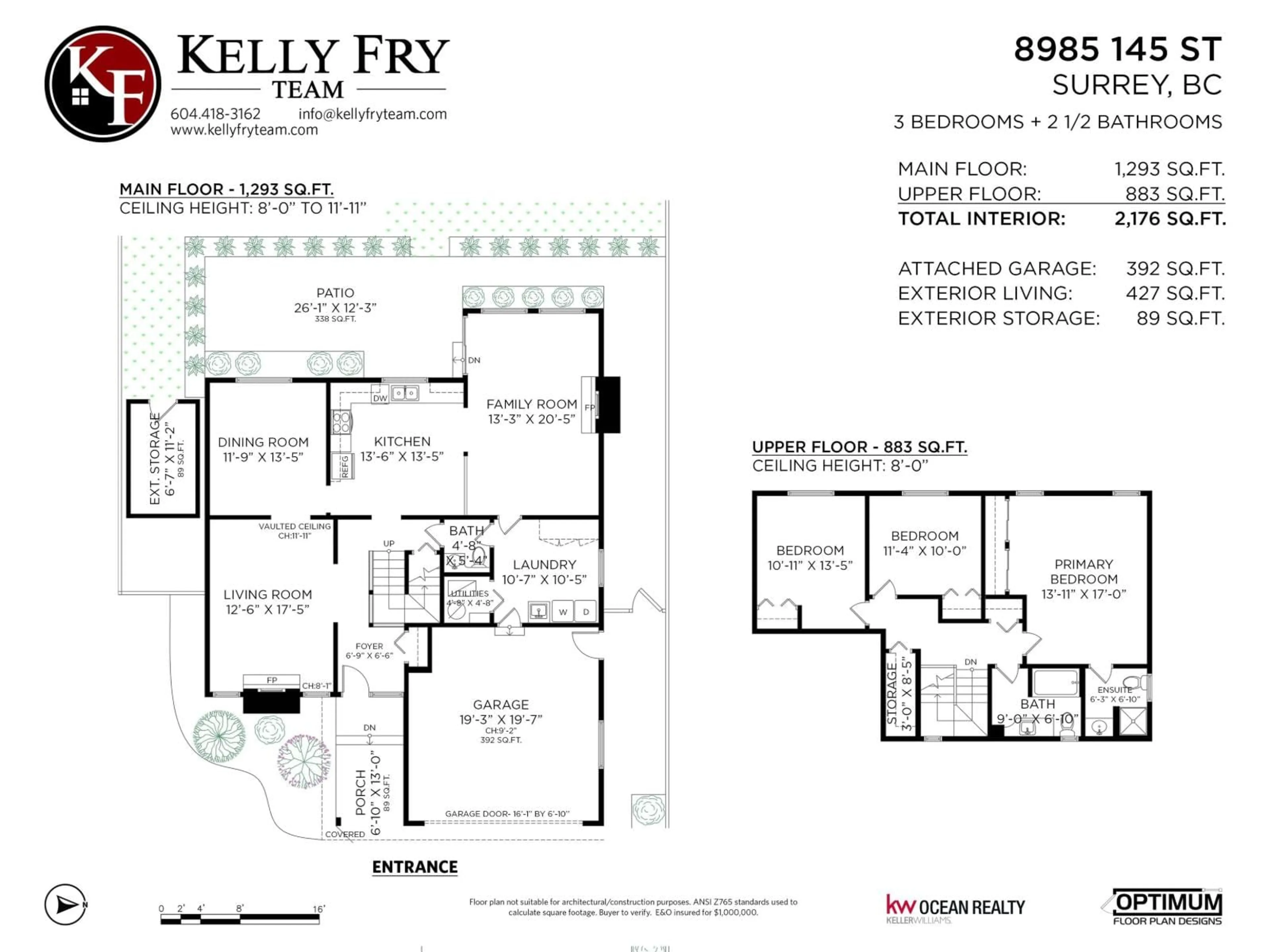 Floor plan for 8985 145, Surrey British Columbia V3R7J6