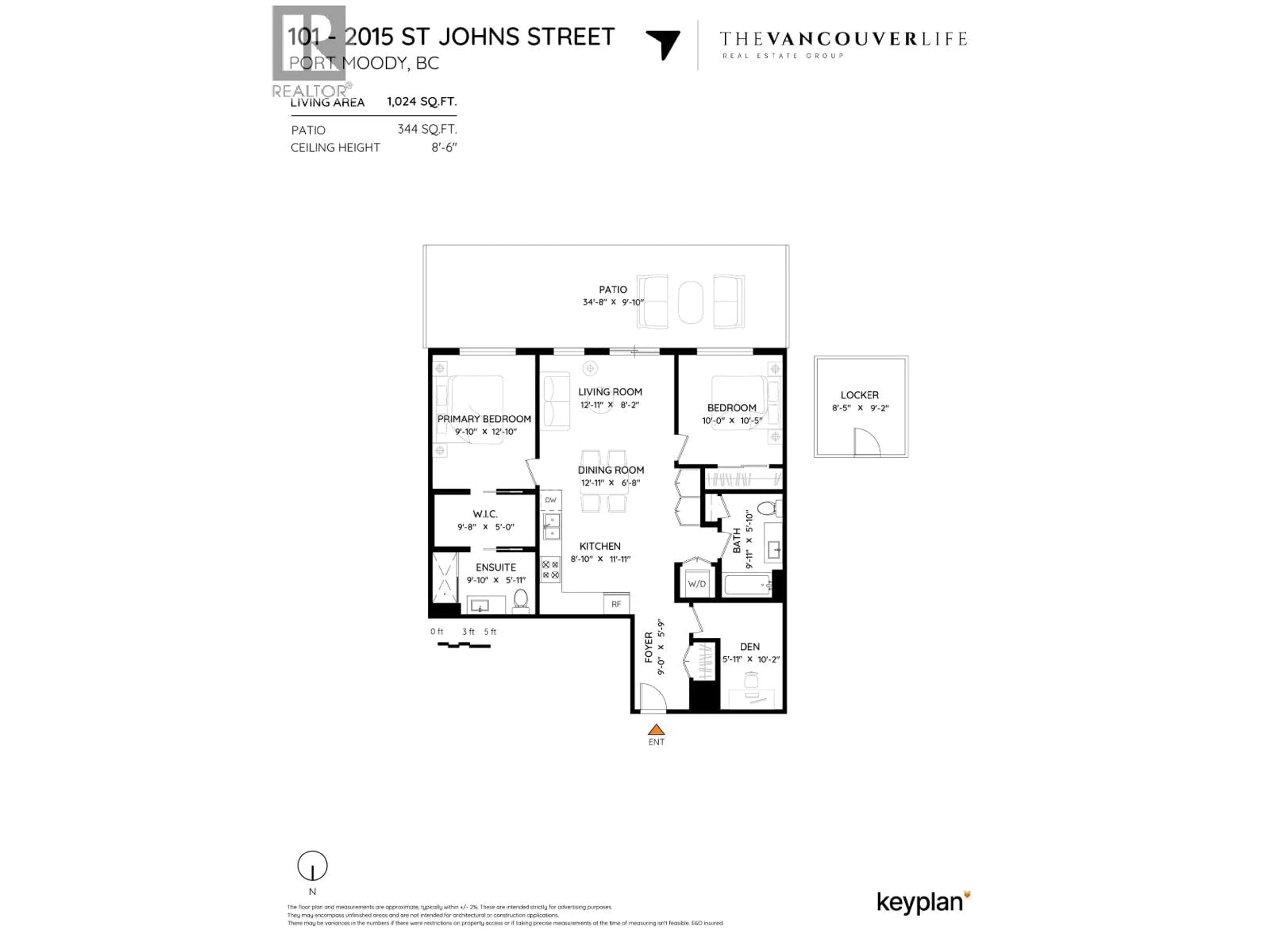 Floor plan for 101 - 2015 ST. JOHNS STREET, Port Moody British Columbia V3H0N5