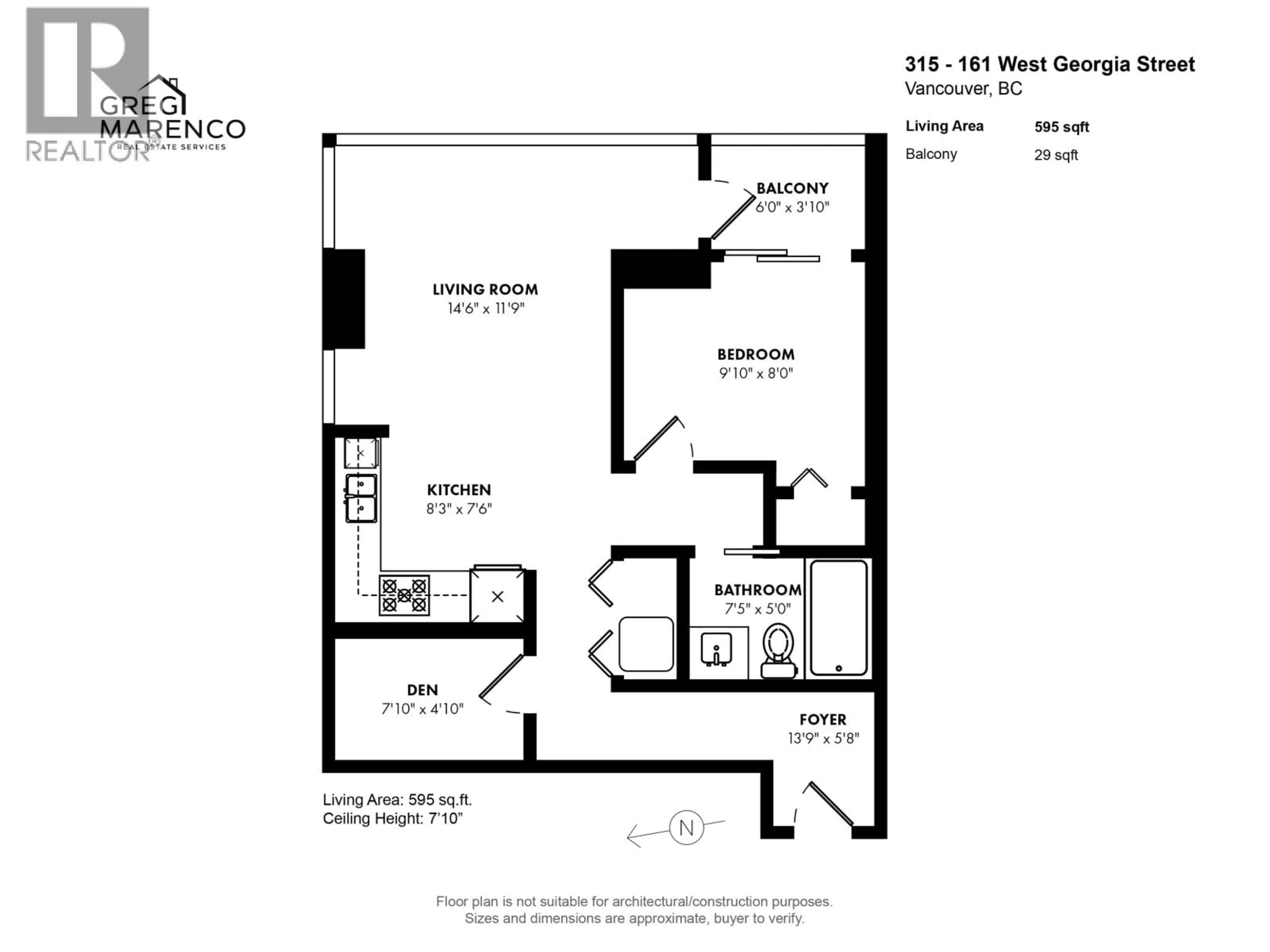 Floor plan for 315 - 161 GEORGIA STREET, Vancouver British Columbia V6B0K9