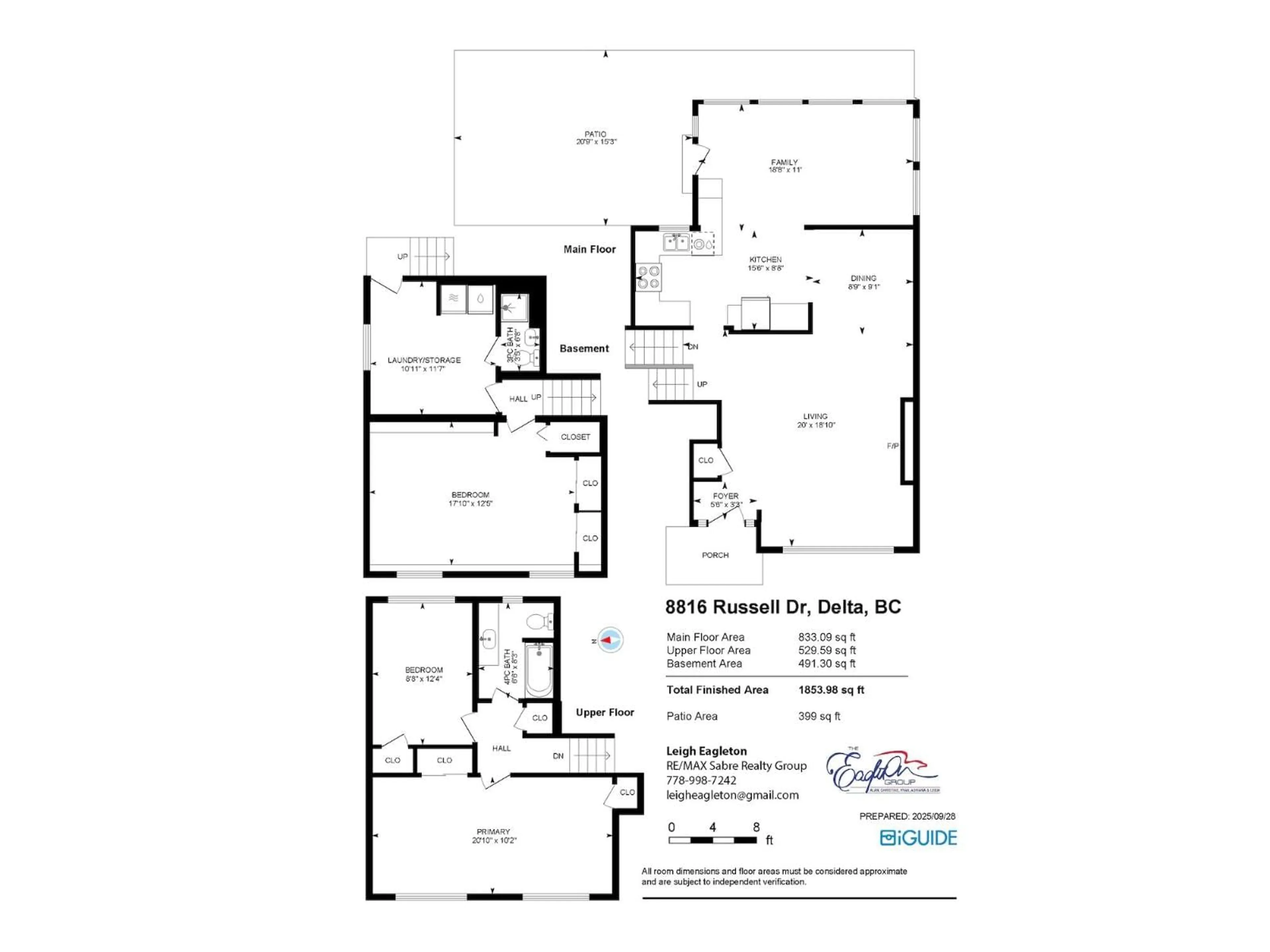 Floor plan for 8816 RUSSELL, Delta British Columbia V4C4P7