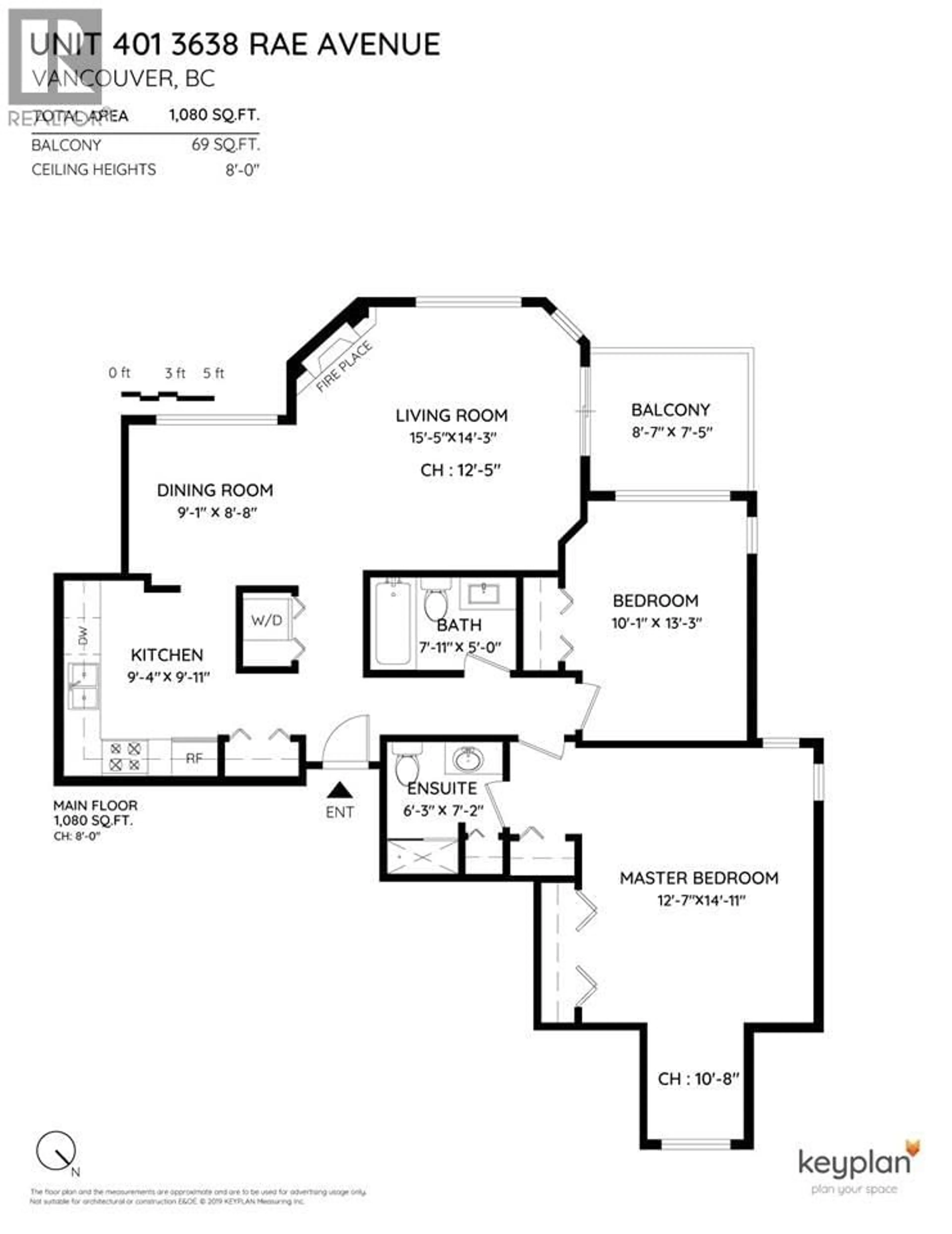 Floor plan for 401 - 3638 RAE AVENUE, Vancouver British Columbia V5R2P5