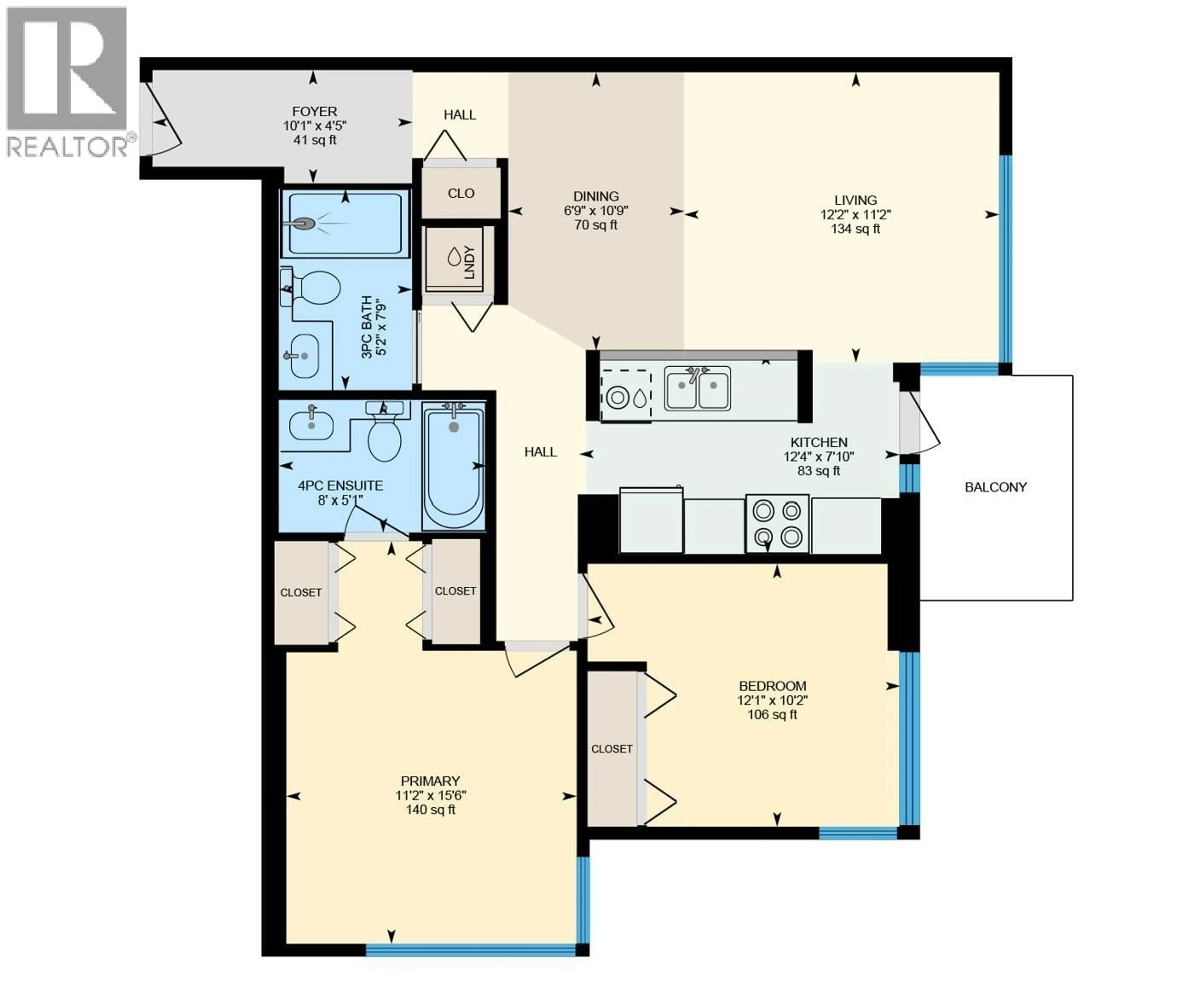 Floor plan for 1009 - 5380 OBEN STREET, Vancouver British Columbia V5R6H7