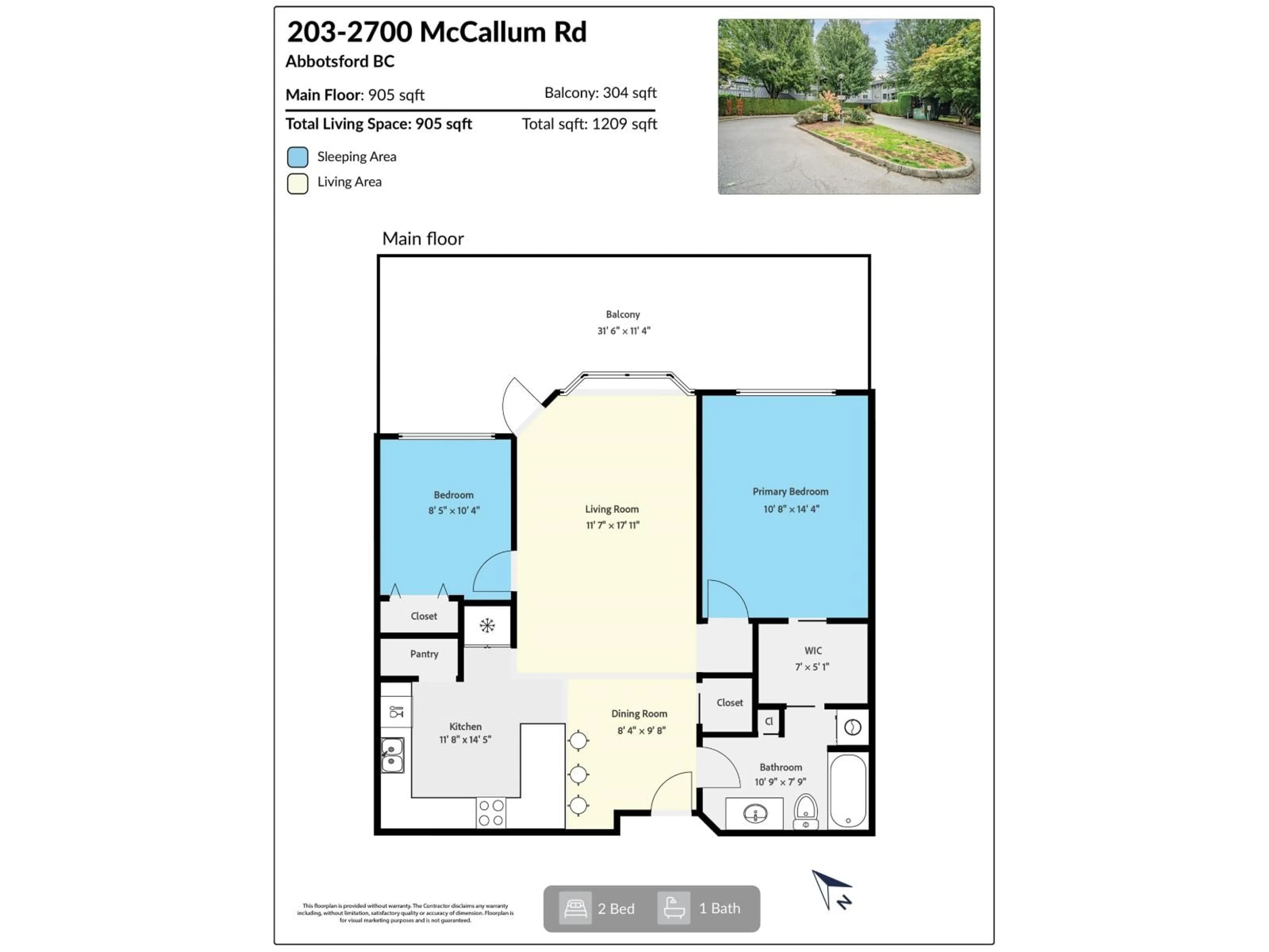 Floor plan for 203 - 2700 MCCALLUM, Abbotsford British Columbia V2S6X9