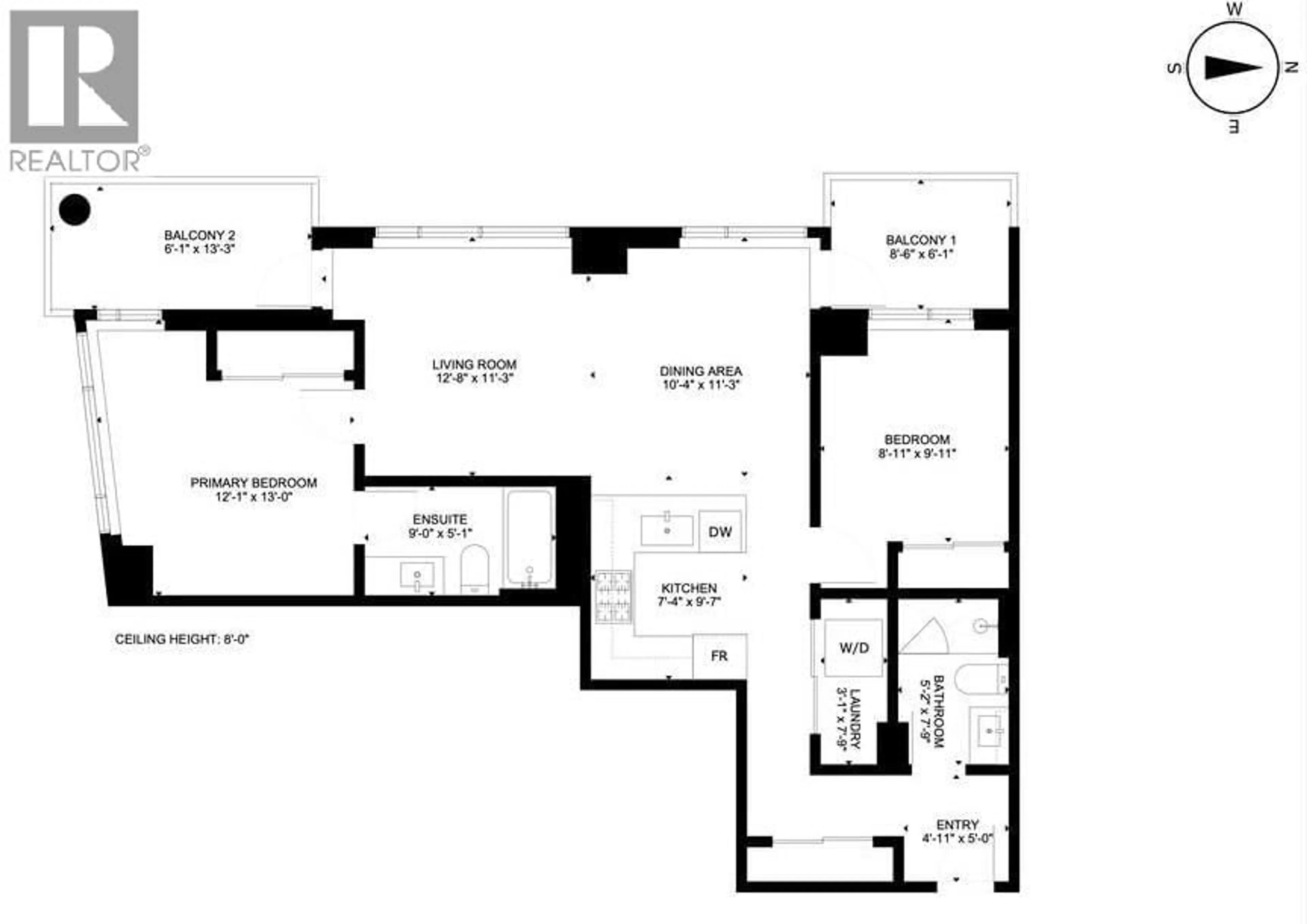 Floor plan for 703 - 7788 ACKROYD ROAD, Richmond British Columbia V6X0M8