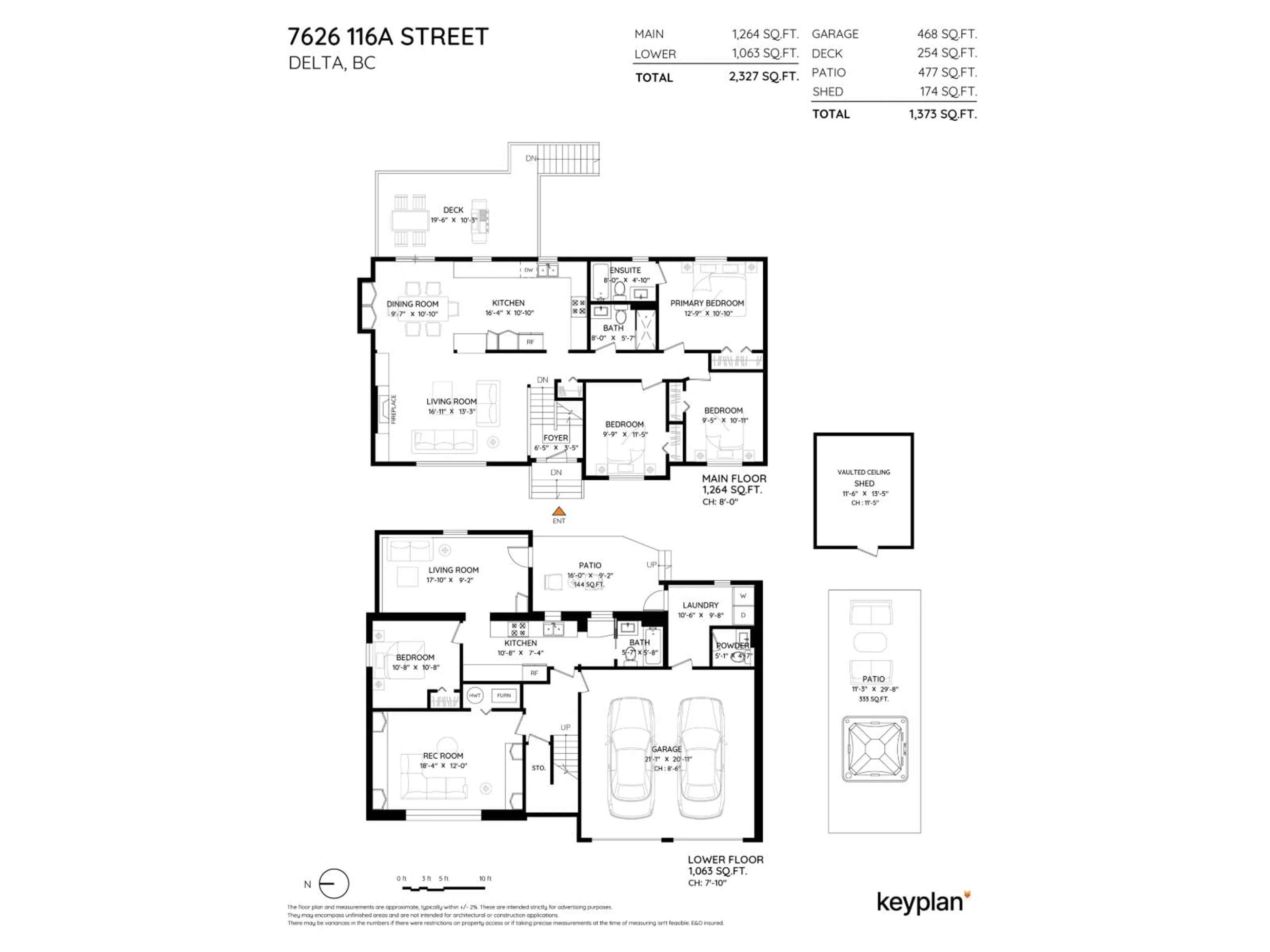 Floor plan for 7626 116A, Delta British Columbia V4C5Y2
