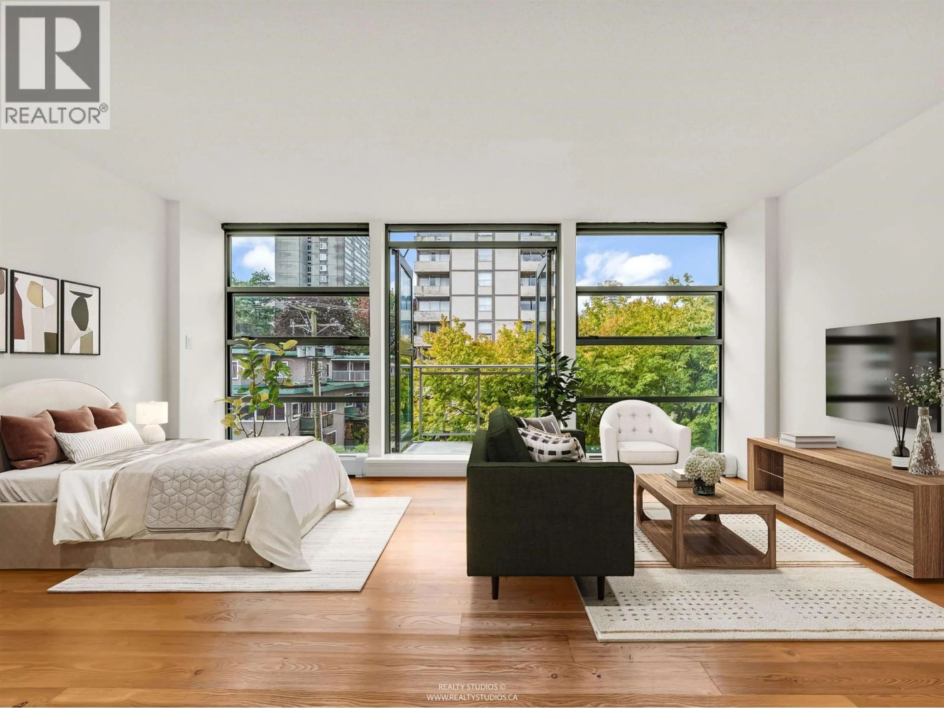 Living room with furniture, unknown for 302 - 1688 ROBSON STREET, Vancouver British Columbia V6G1C7