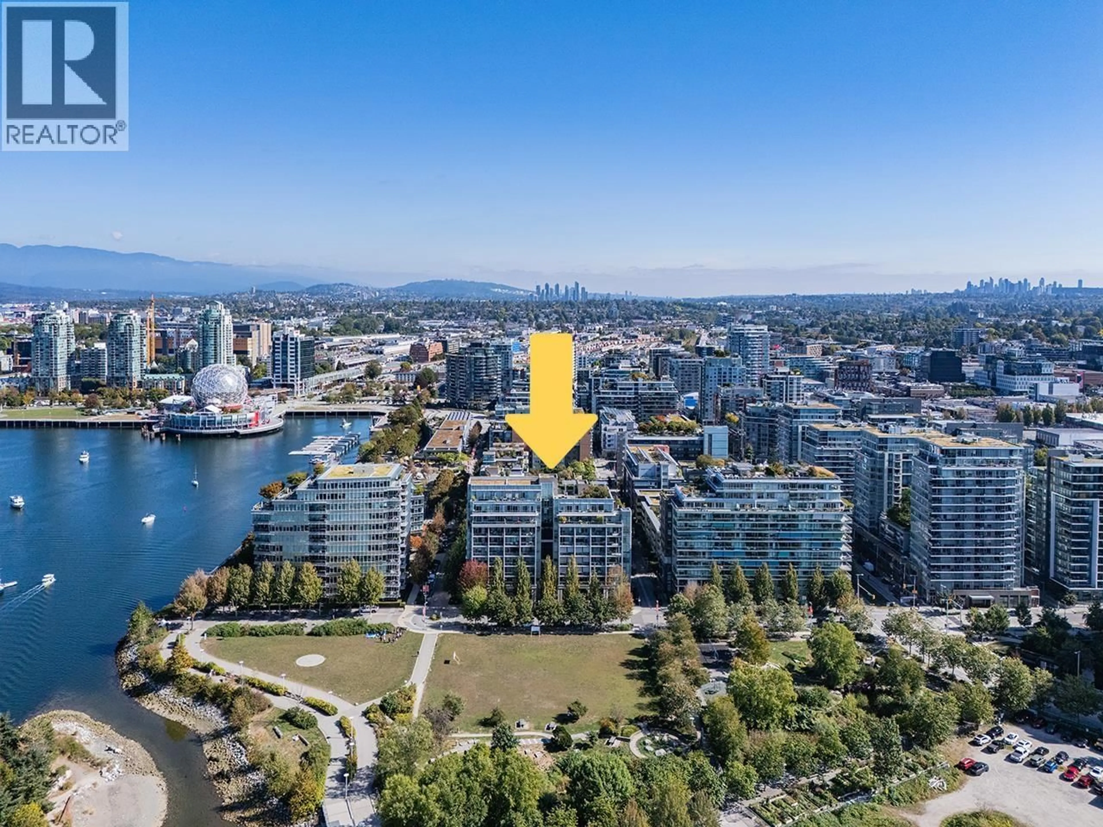A pic from outside/outdoor area/front of a property/back of a property/a pic from drone, water/lake/river/ocean view for 302 - 1616 COLUMBIA STREET, Vancouver British Columbia V5Y0B7