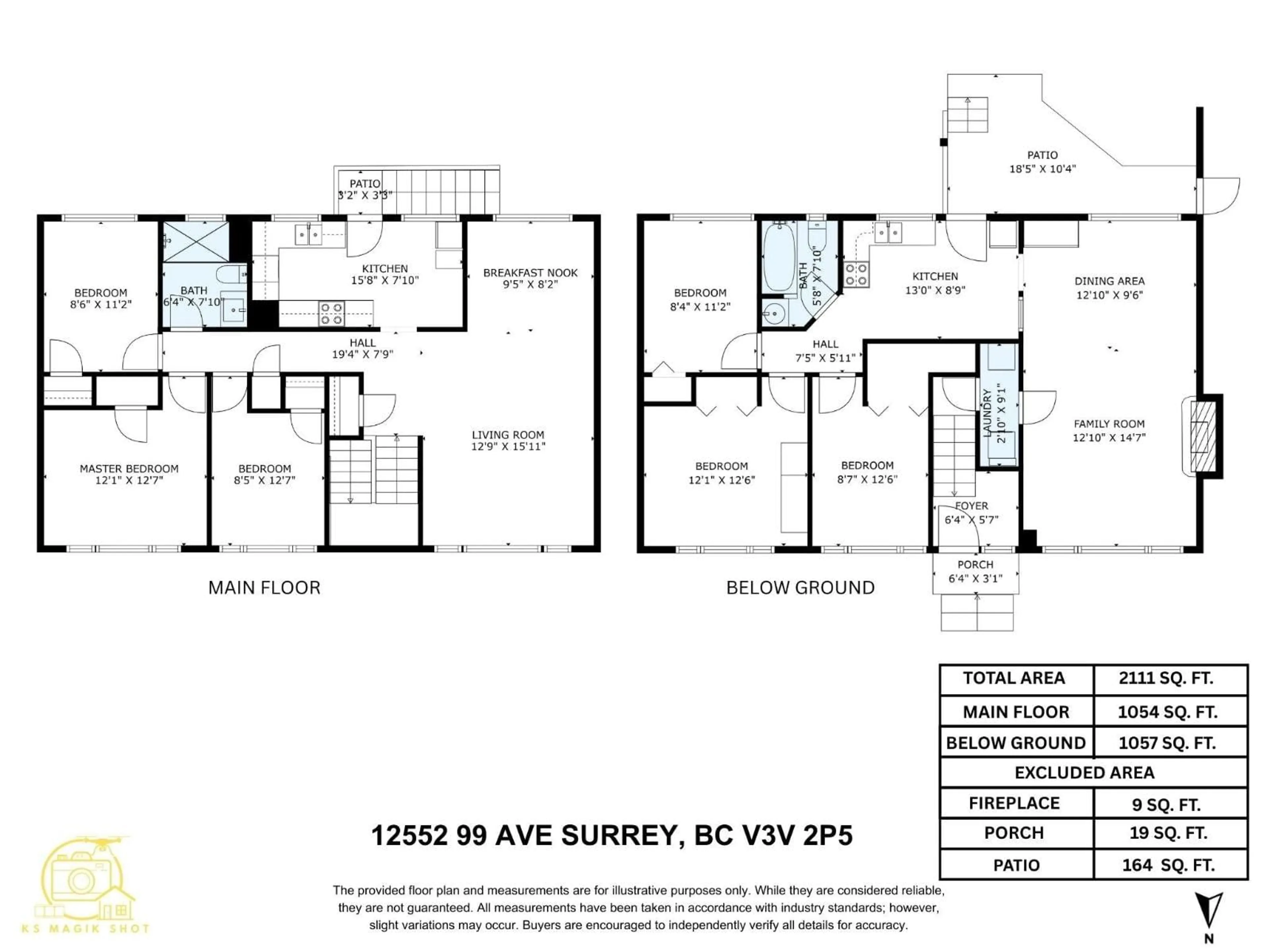 Floor plan for 12552 99, Surrey British Columbia V3V2P5