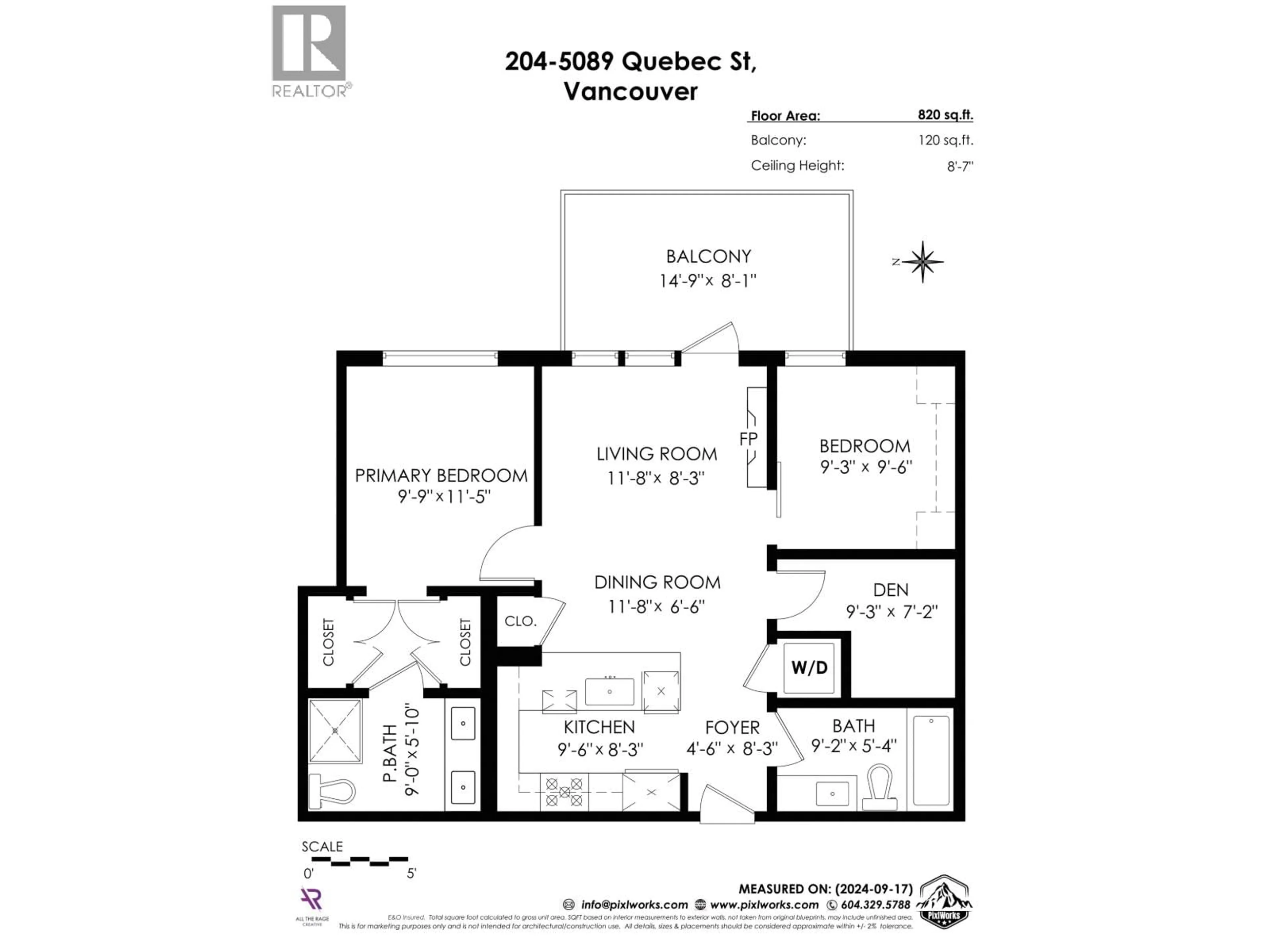 Floor plan for 204 - 5089 QUEBEC STREET, Vancouver British Columbia V5W0E5