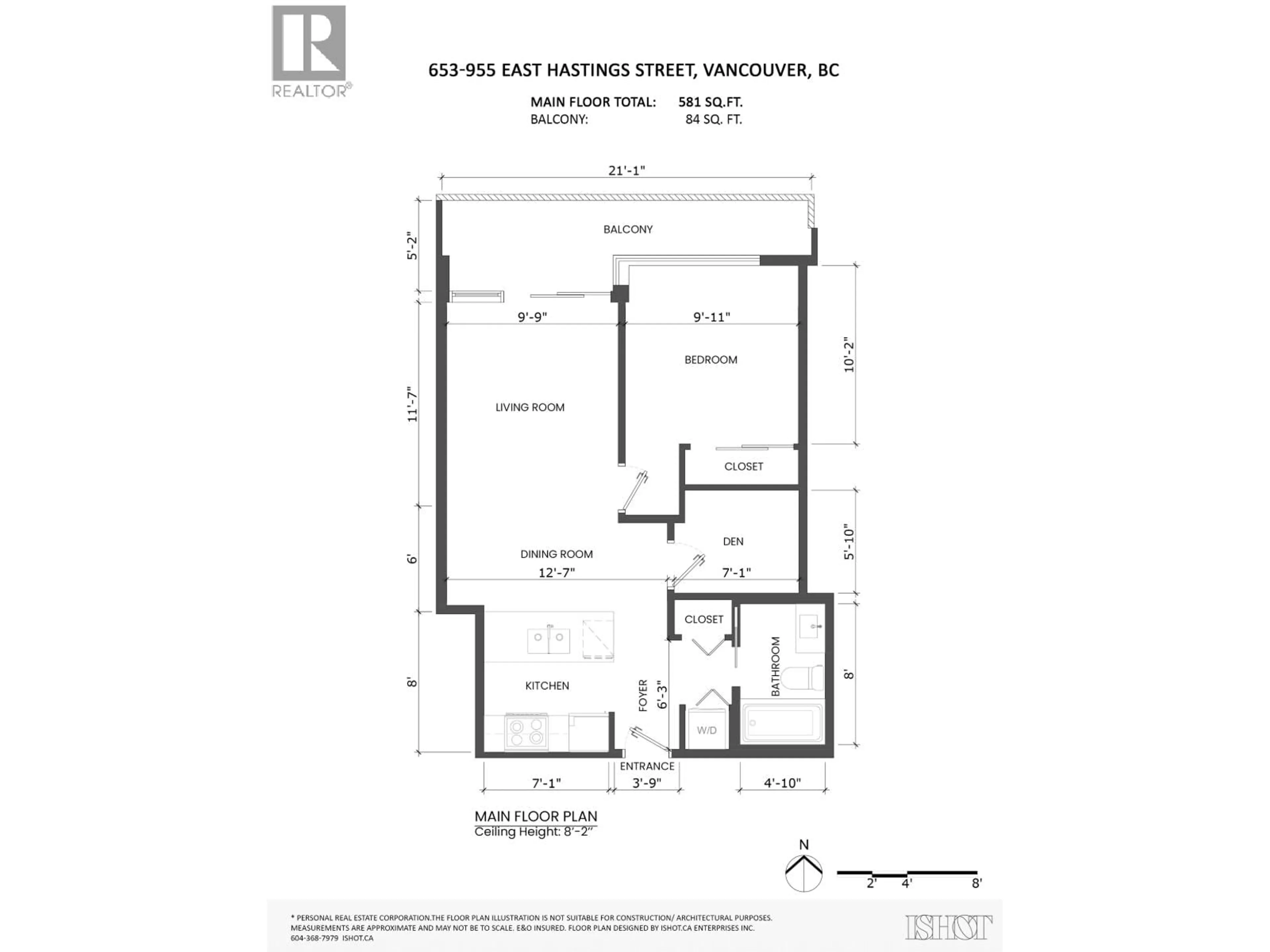 Floor plan for 653 - 955 HASTINGS STREET, Vancouver British Columbia V6A0G8