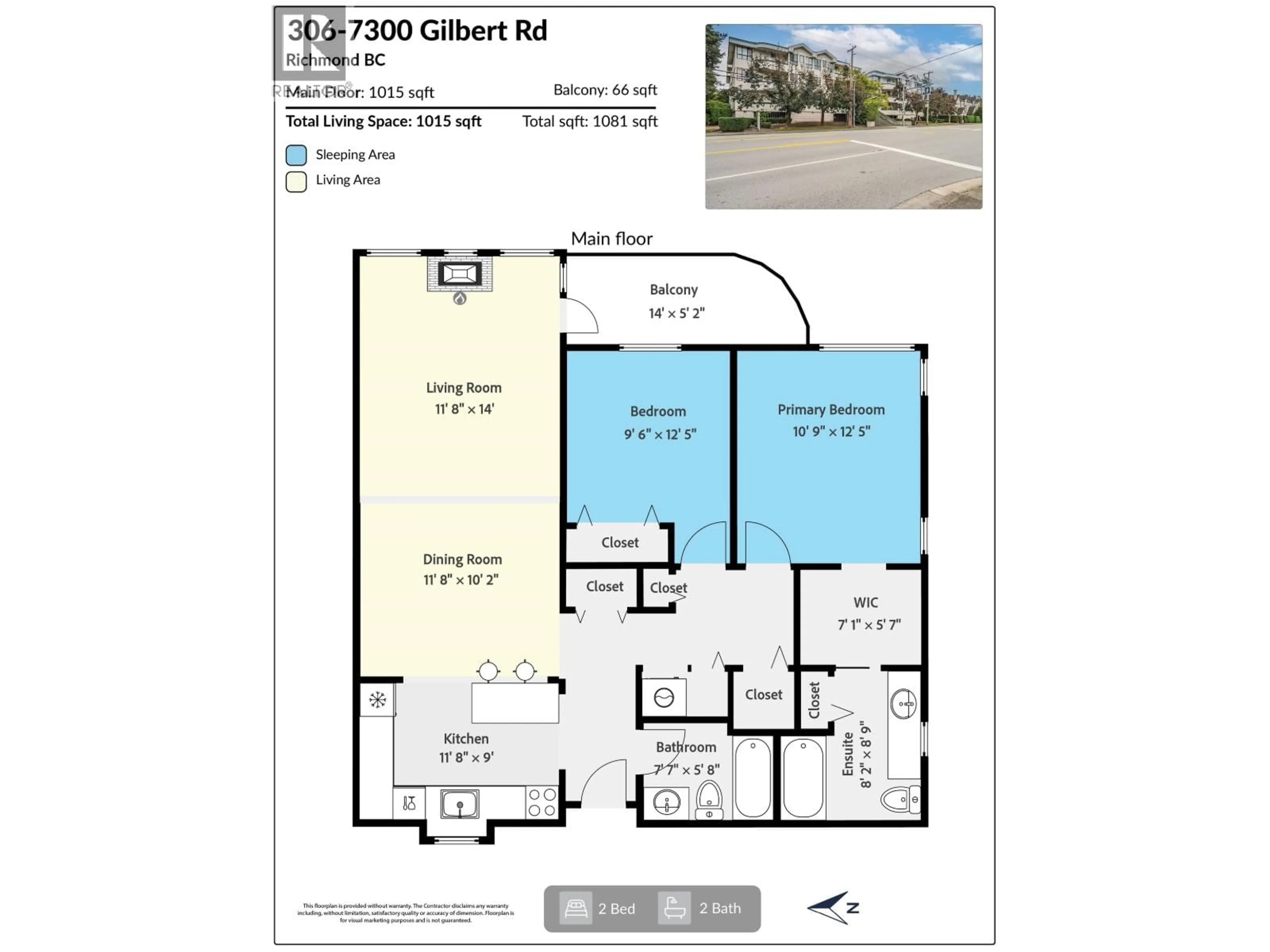 Floor plan for 306 - 7300 GILBERT ROAD, Richmond British Columbia V7C3W2