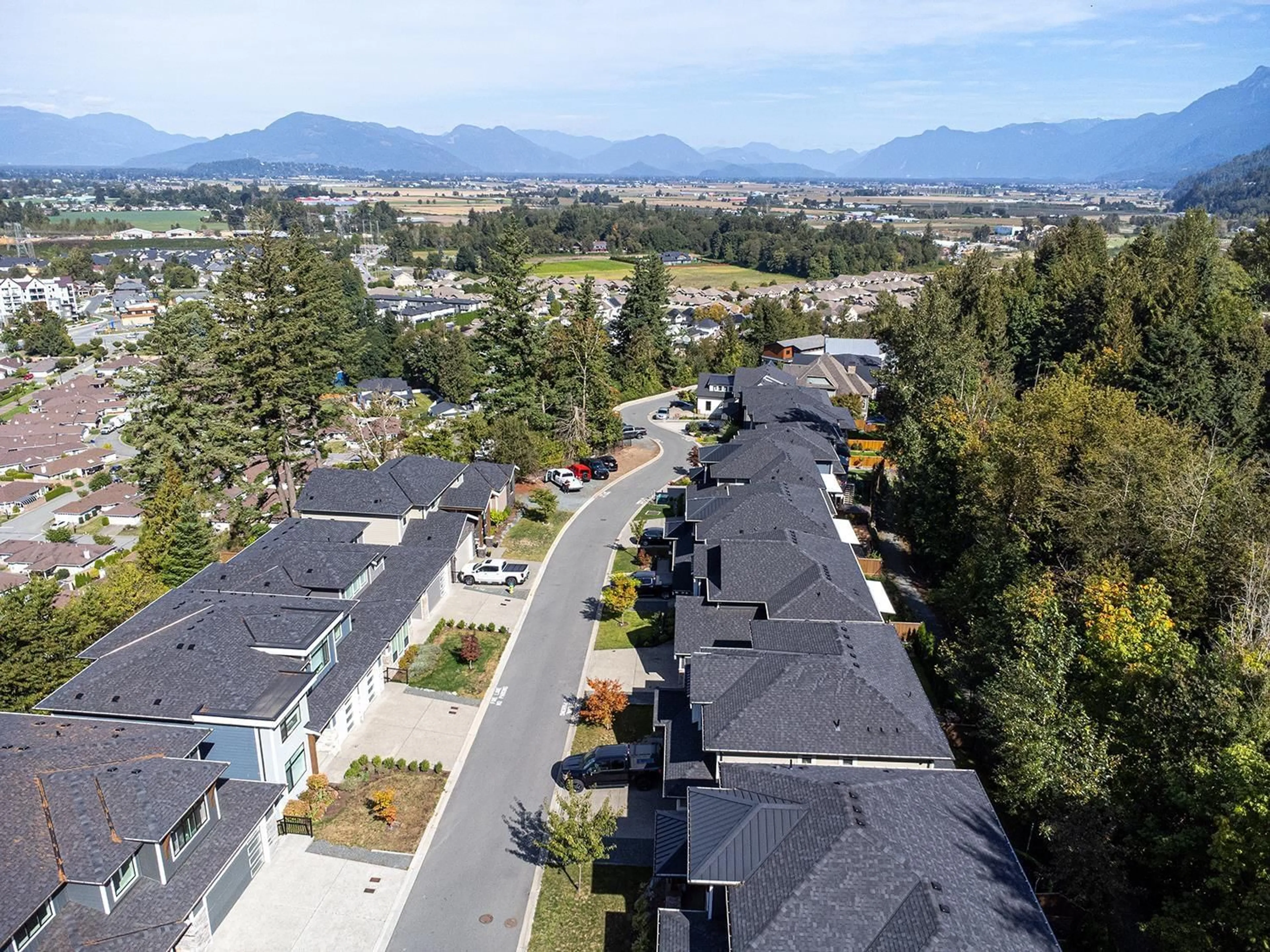 A pic from outside/outdoor area/front of a property/back of a property/a pic from drone, mountain view for 12 - 4550 TESKEY ROAD, Chilliwack British Columbia V2R0C6