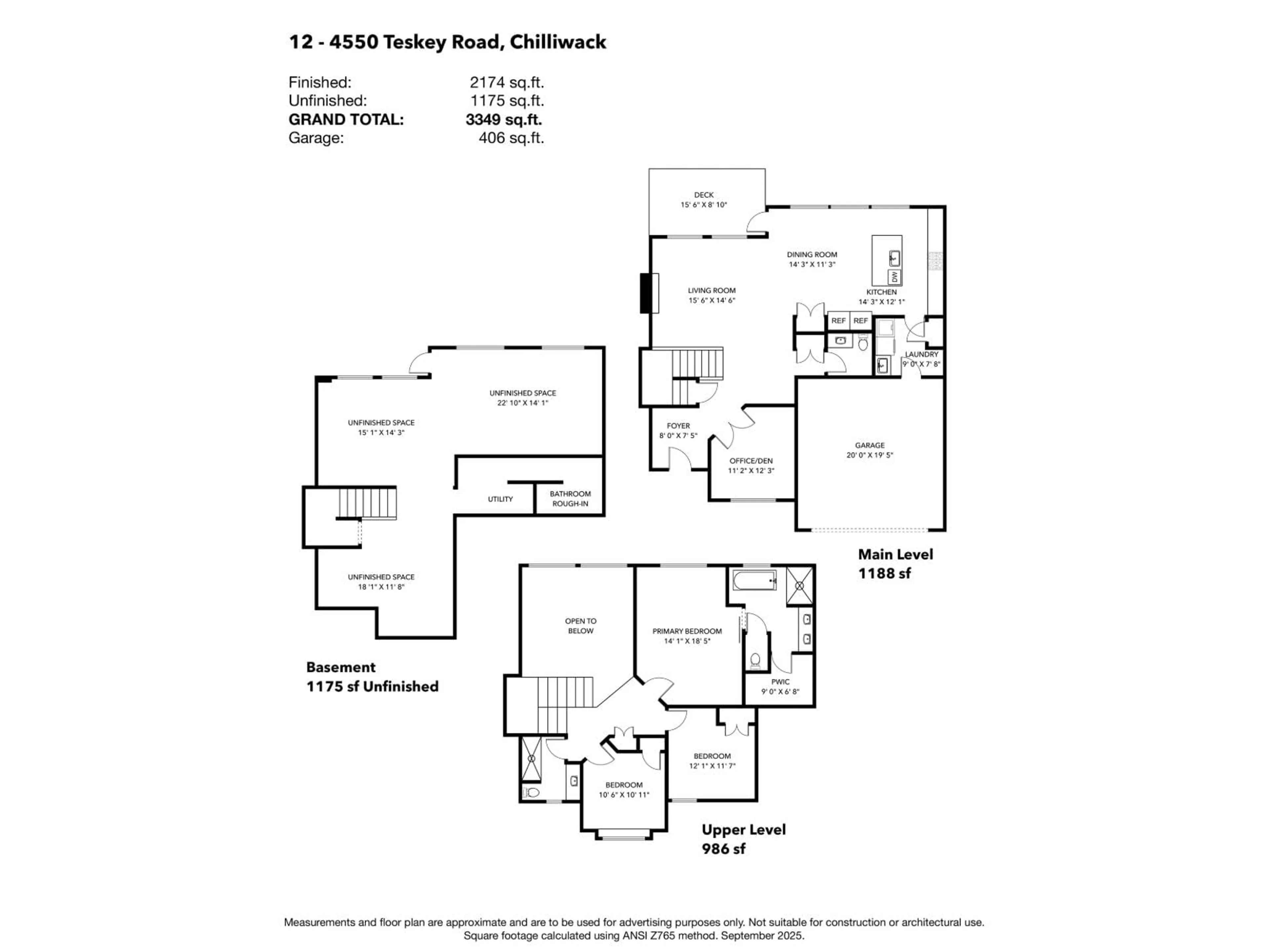 Floor plan for 12 - 4550 TESKEY ROAD, Chilliwack British Columbia V2R0C6