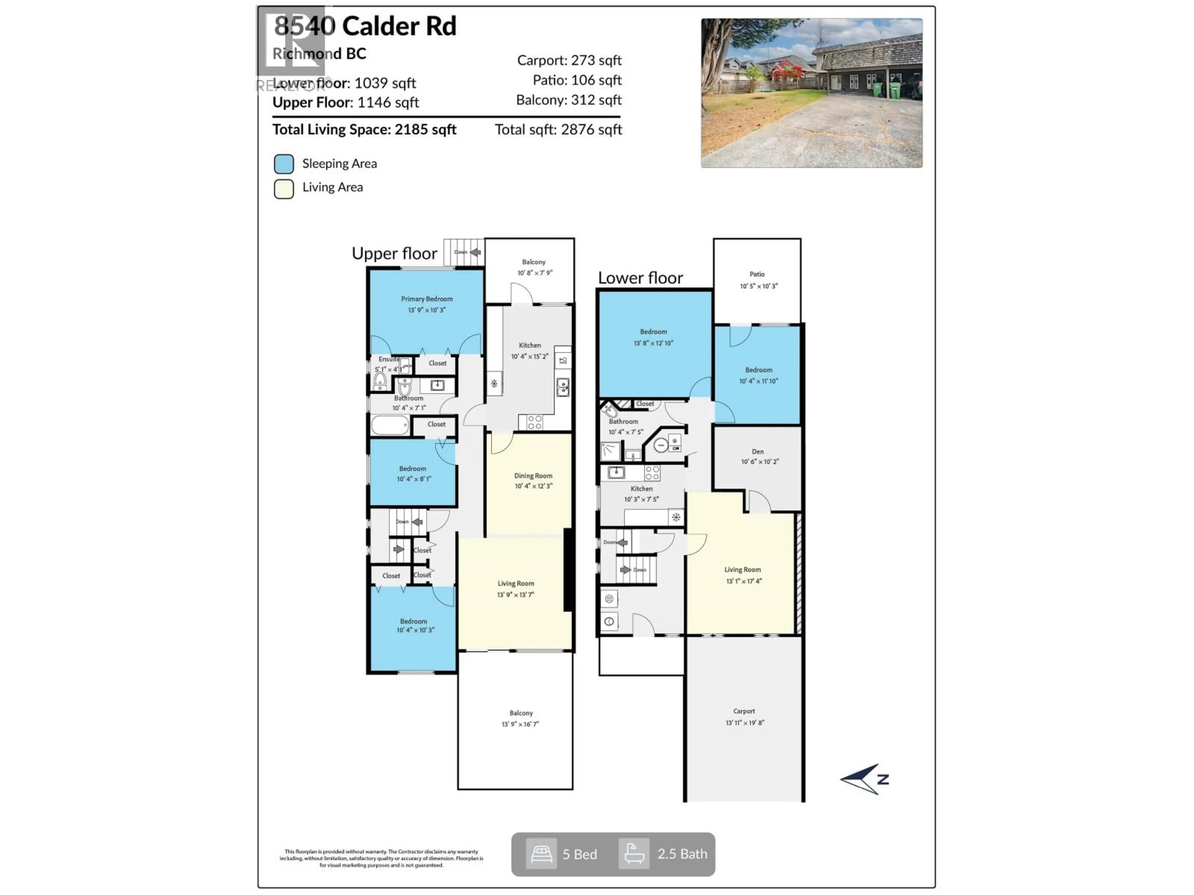 Floor plan for 8540 CALDER ROAD, Richmond British Columbia V7C3P2