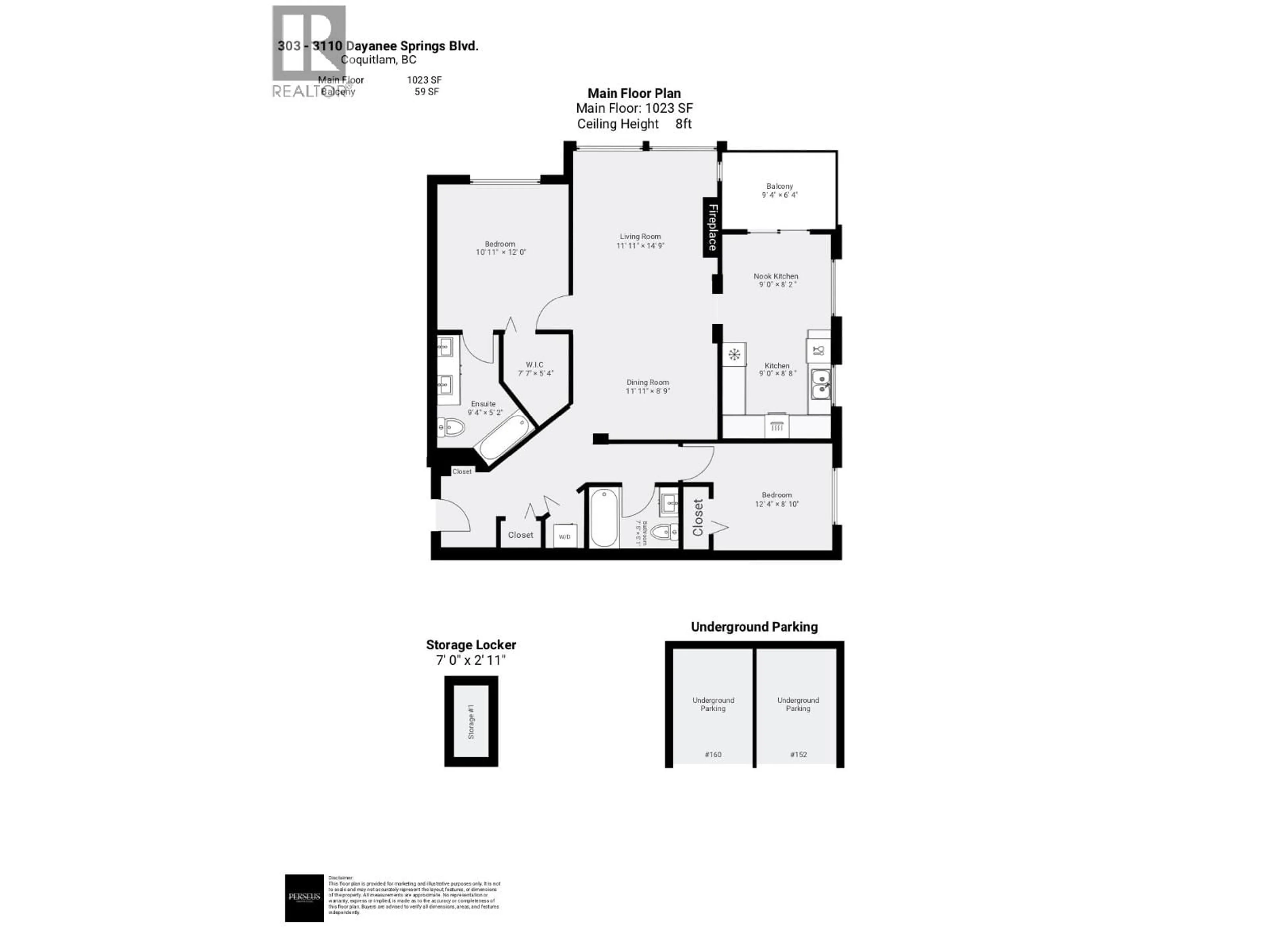Floor plan for 303 - 3110 DAYANEE SPRINGS BOULEVARD, Coquitlam British Columbia V3E0B4