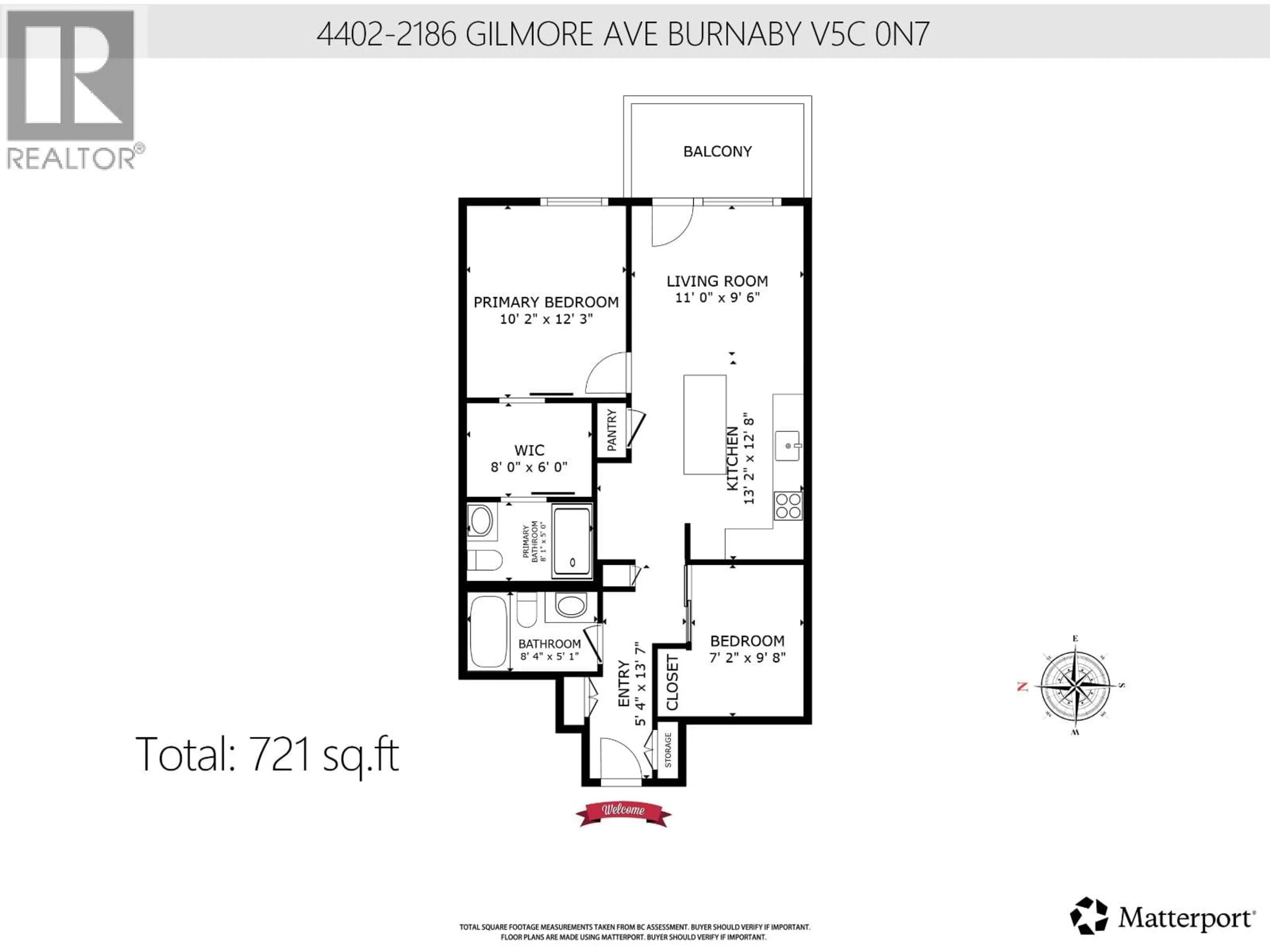 Floor plan for 4402 - 2186 GILMORE AVENUE, Burnaby British Columbia V5C0N7
