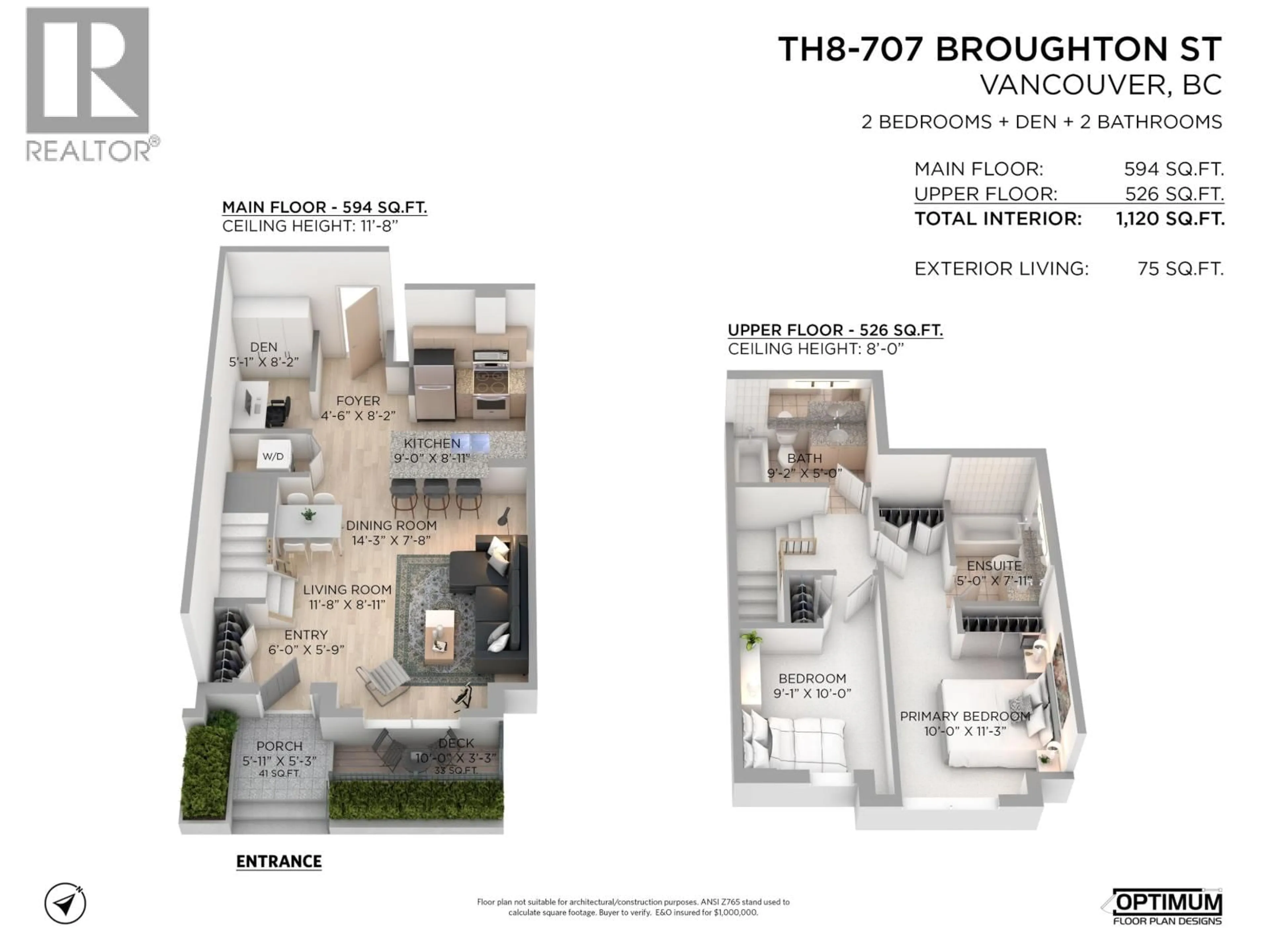 Floor plan for TH8 - 707 BROUGHTON STREET, Vancouver British Columbia V6G3K5